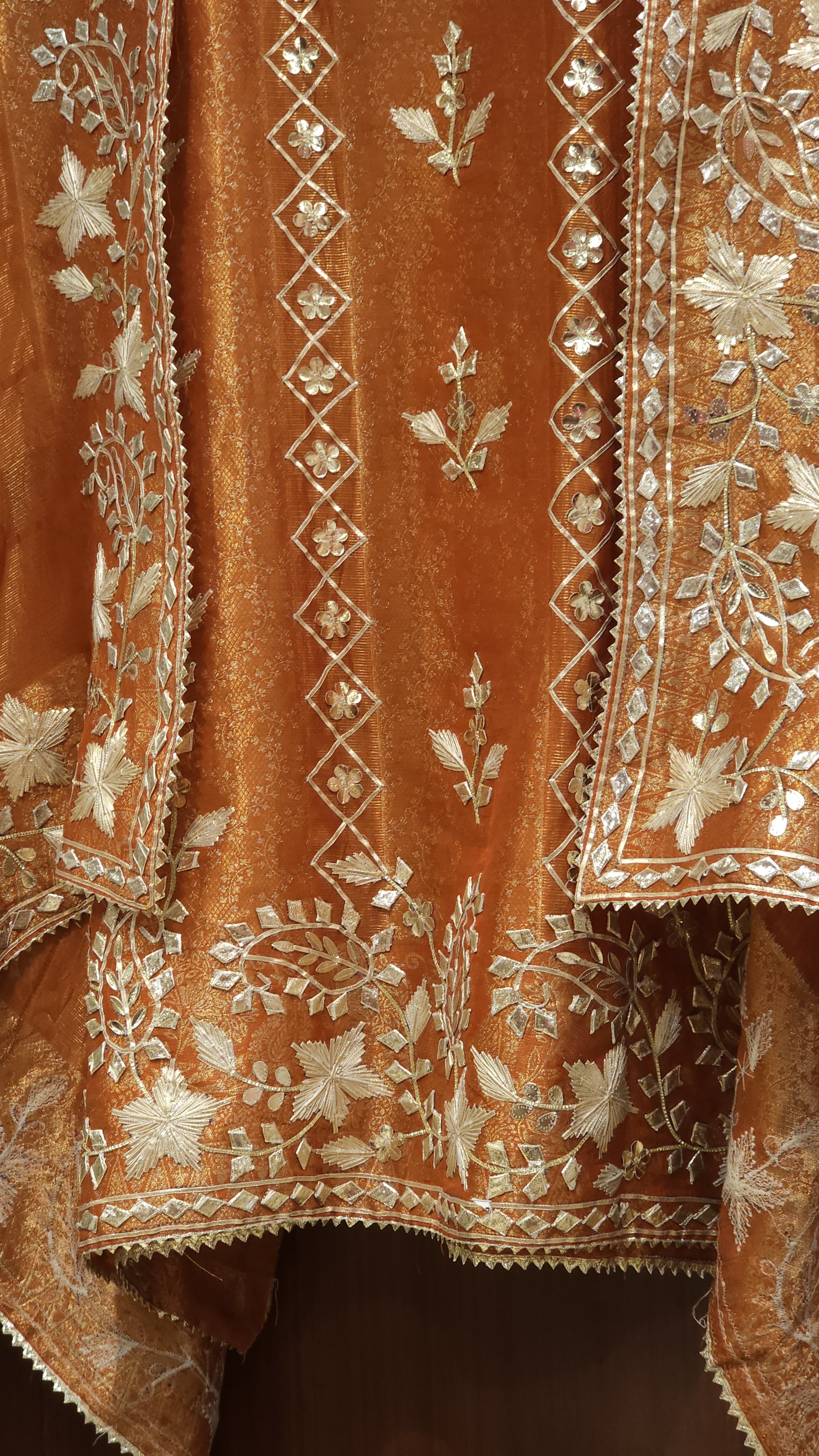 Banarasi Fabric's Suit with Gota Puff Embroidery