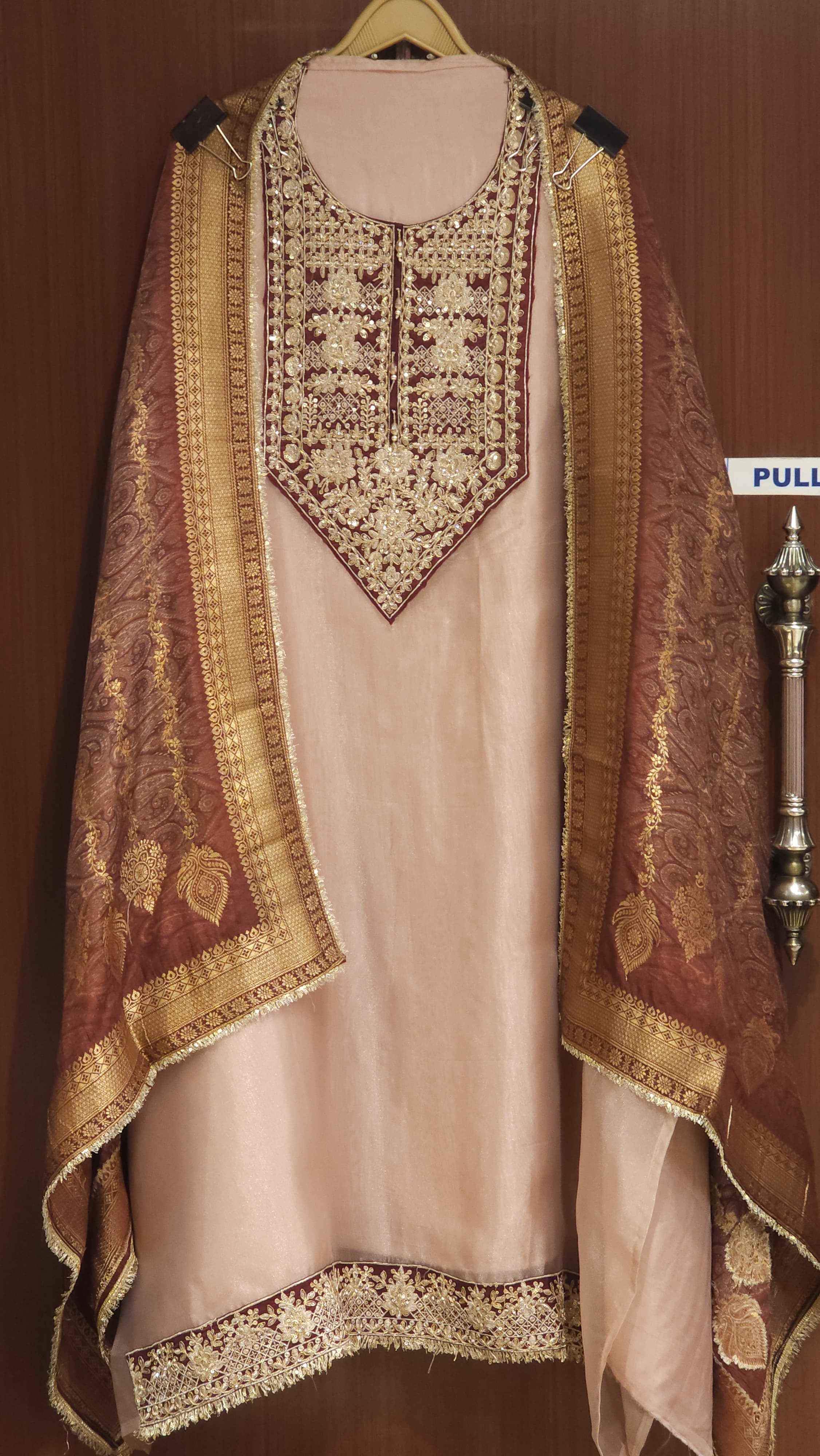 Burberry Silk Suit with Banarasi Dupatta