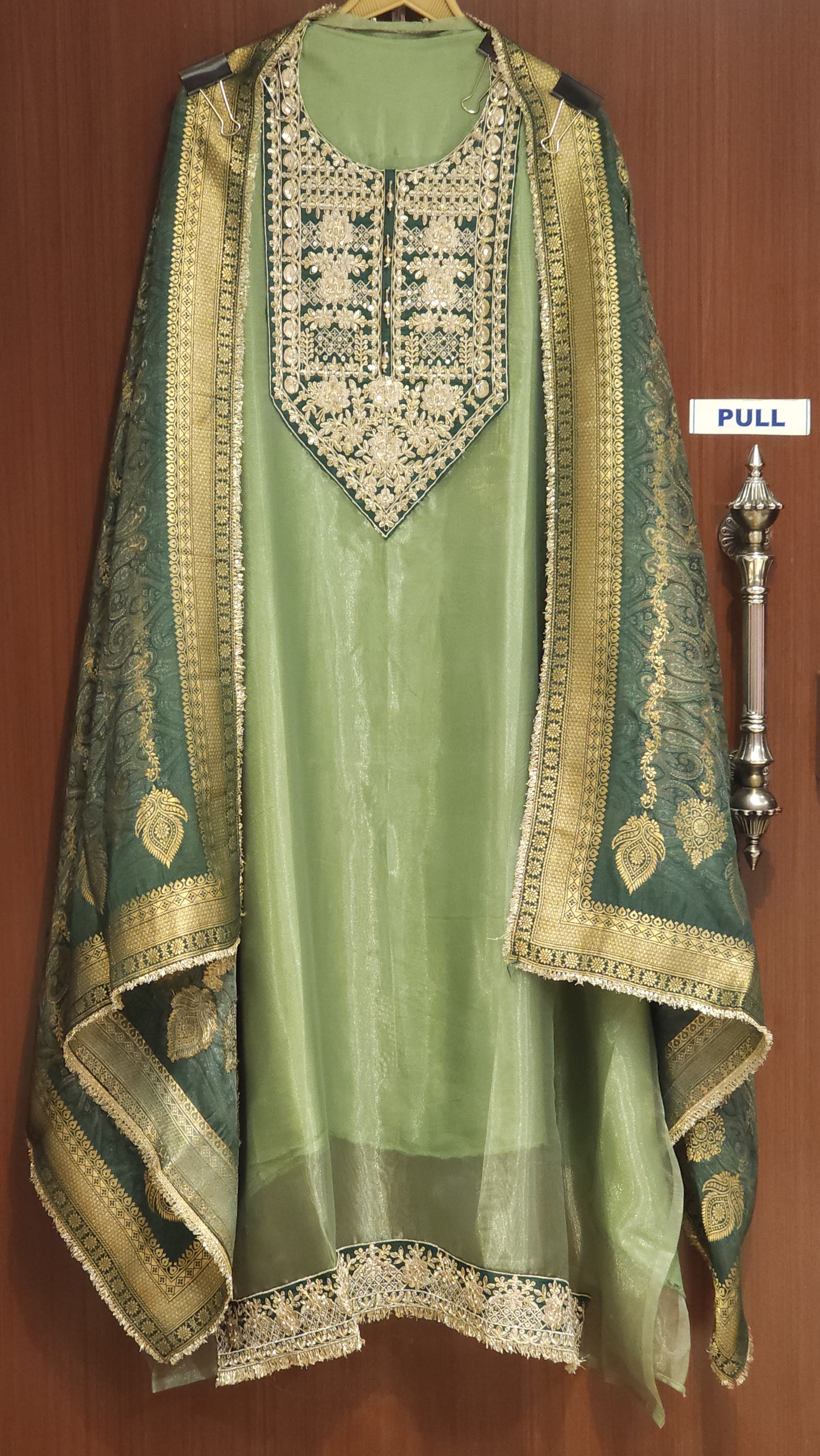 Burberry Silk Suit with Banarasi Dupatta