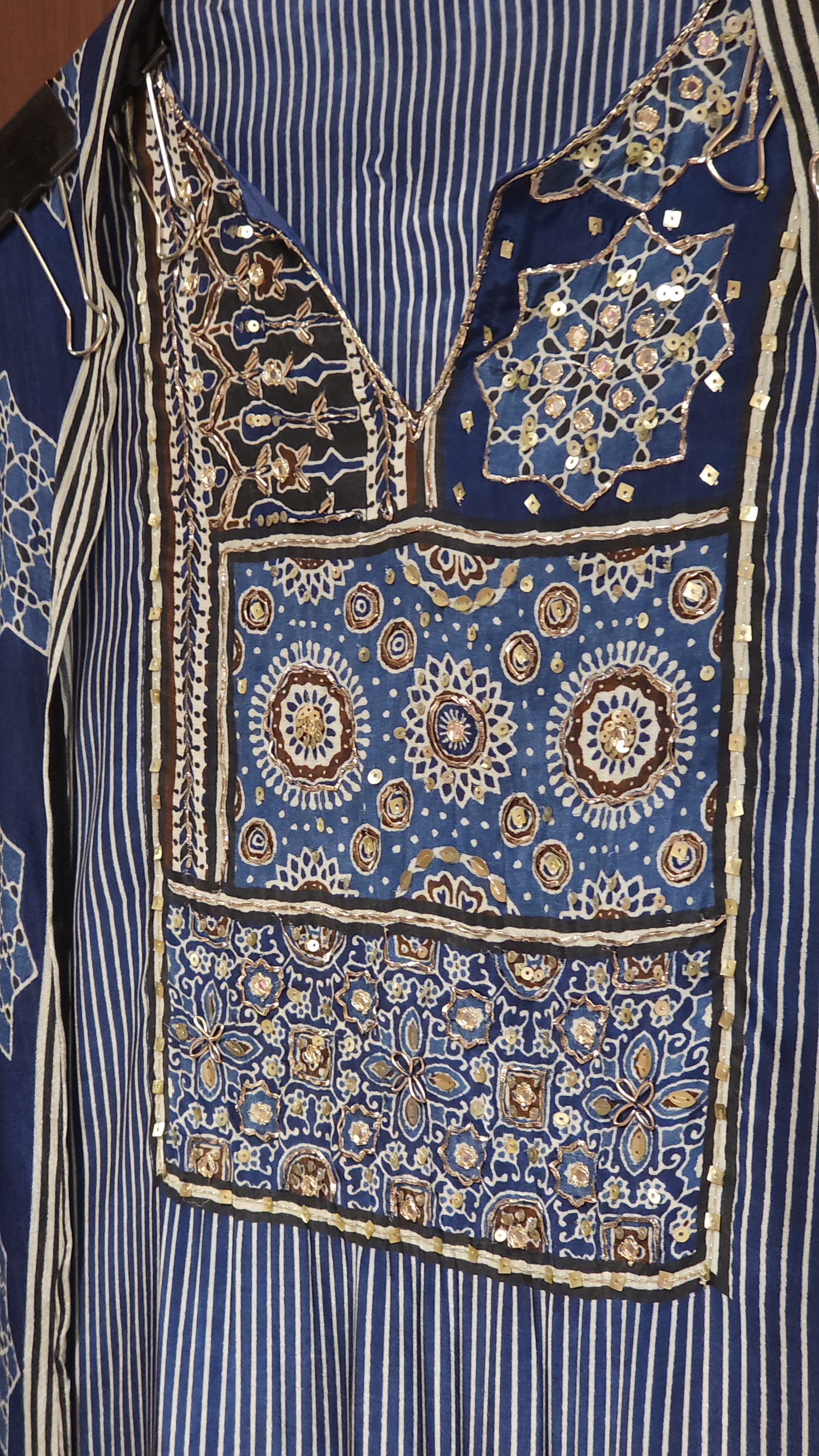 Ajrakh Prints in Crepe & Hand Embroidery