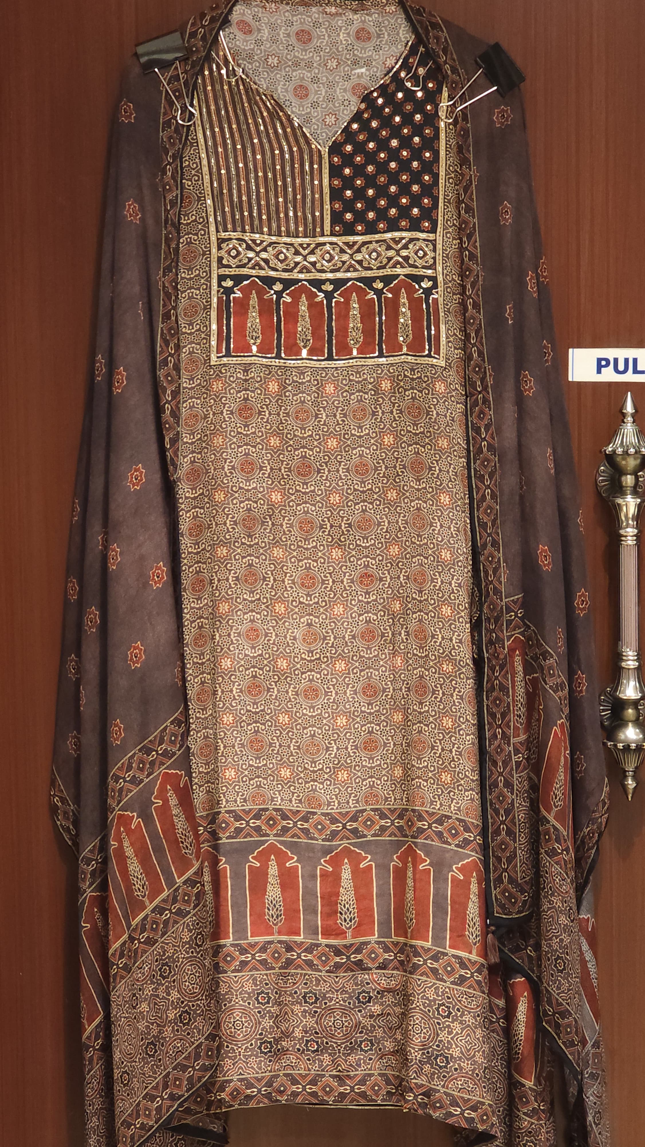 Ajrakh Prints in Crepe & Hand Embroidery