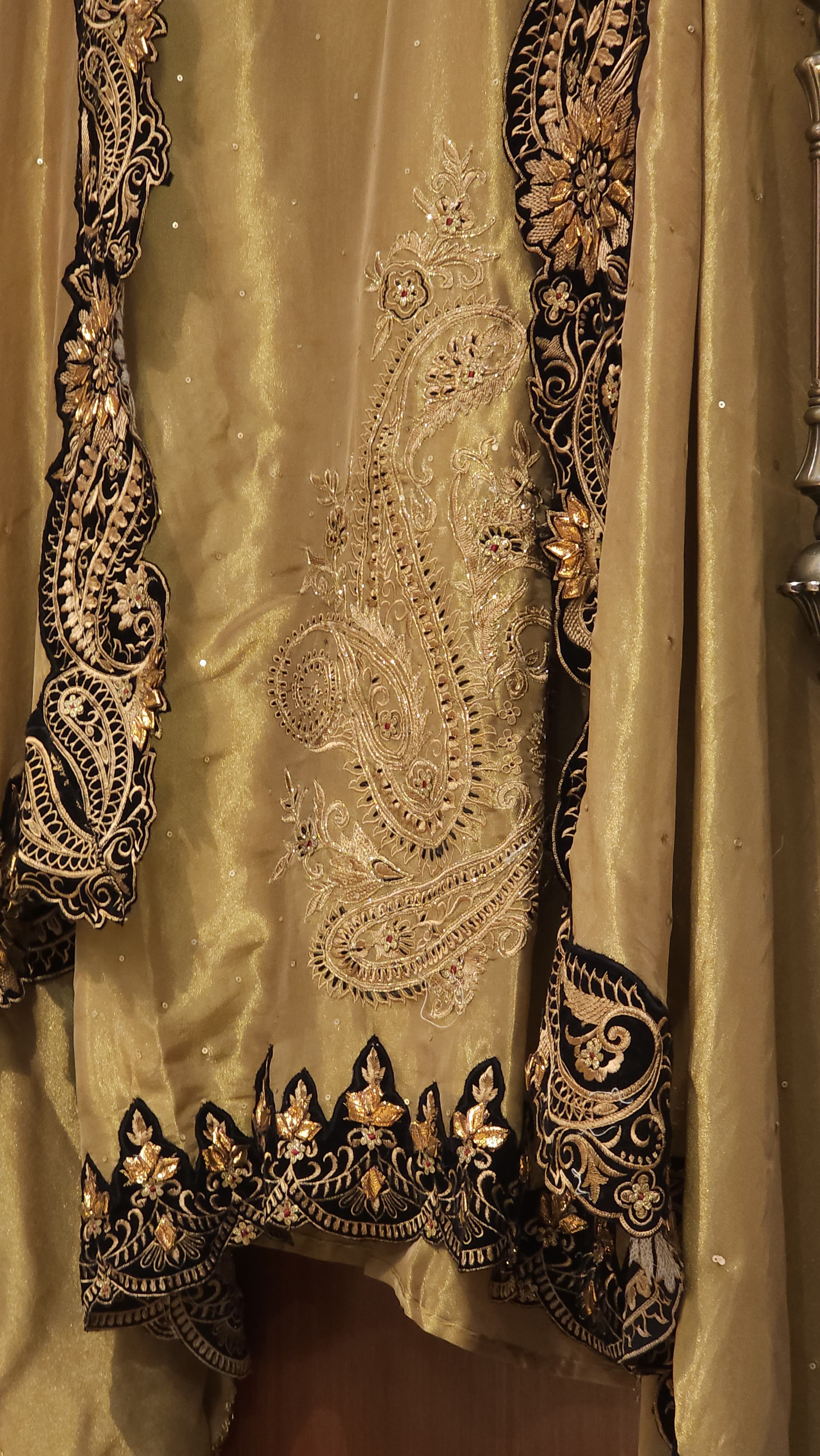 Velvet Patchwork Elegance on Organza Tissue