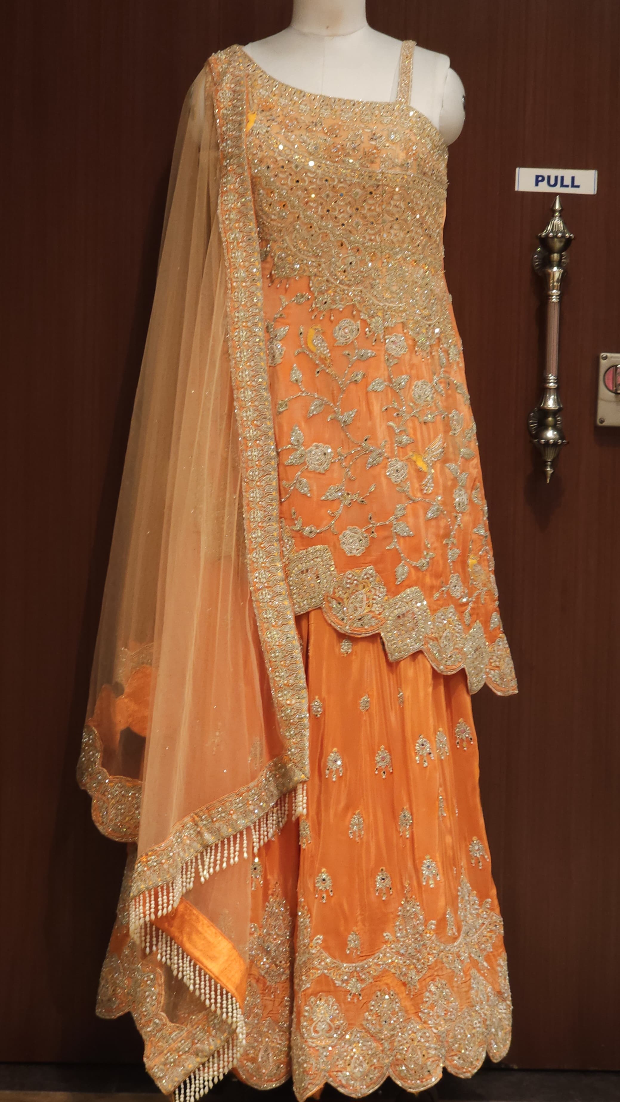 Indo-Western Readymade Sharara Set in Crepe