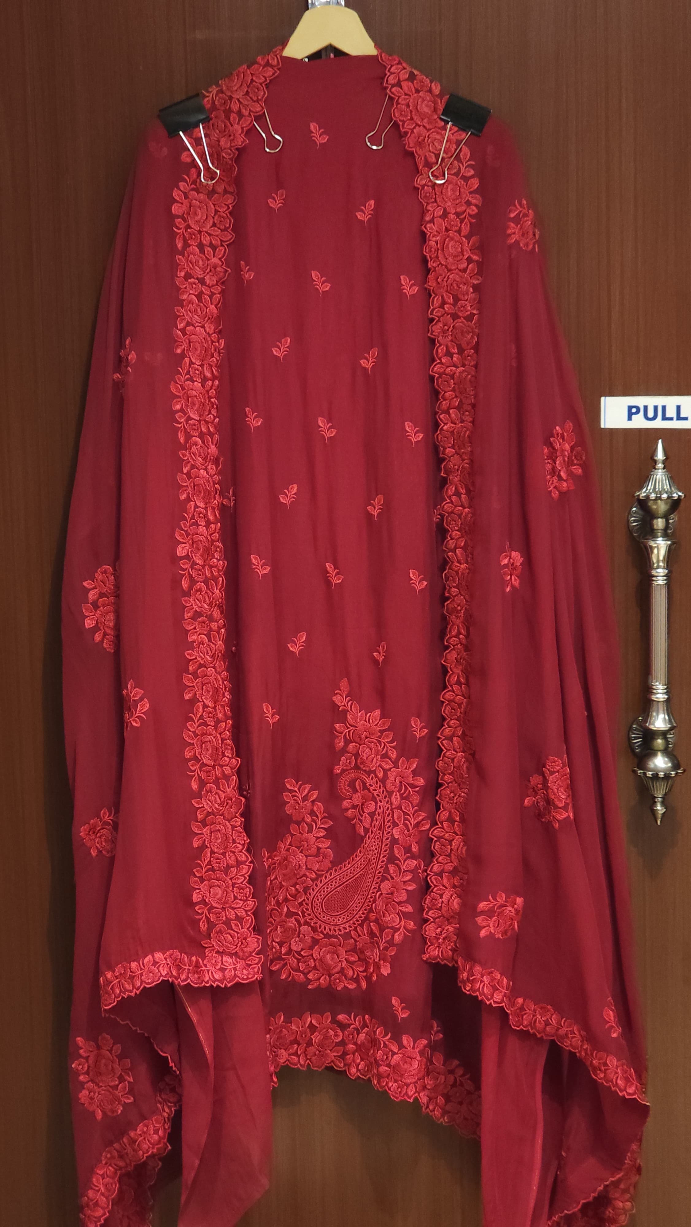 Red-maroon Edition in Viral Parsi Embroidery Suit