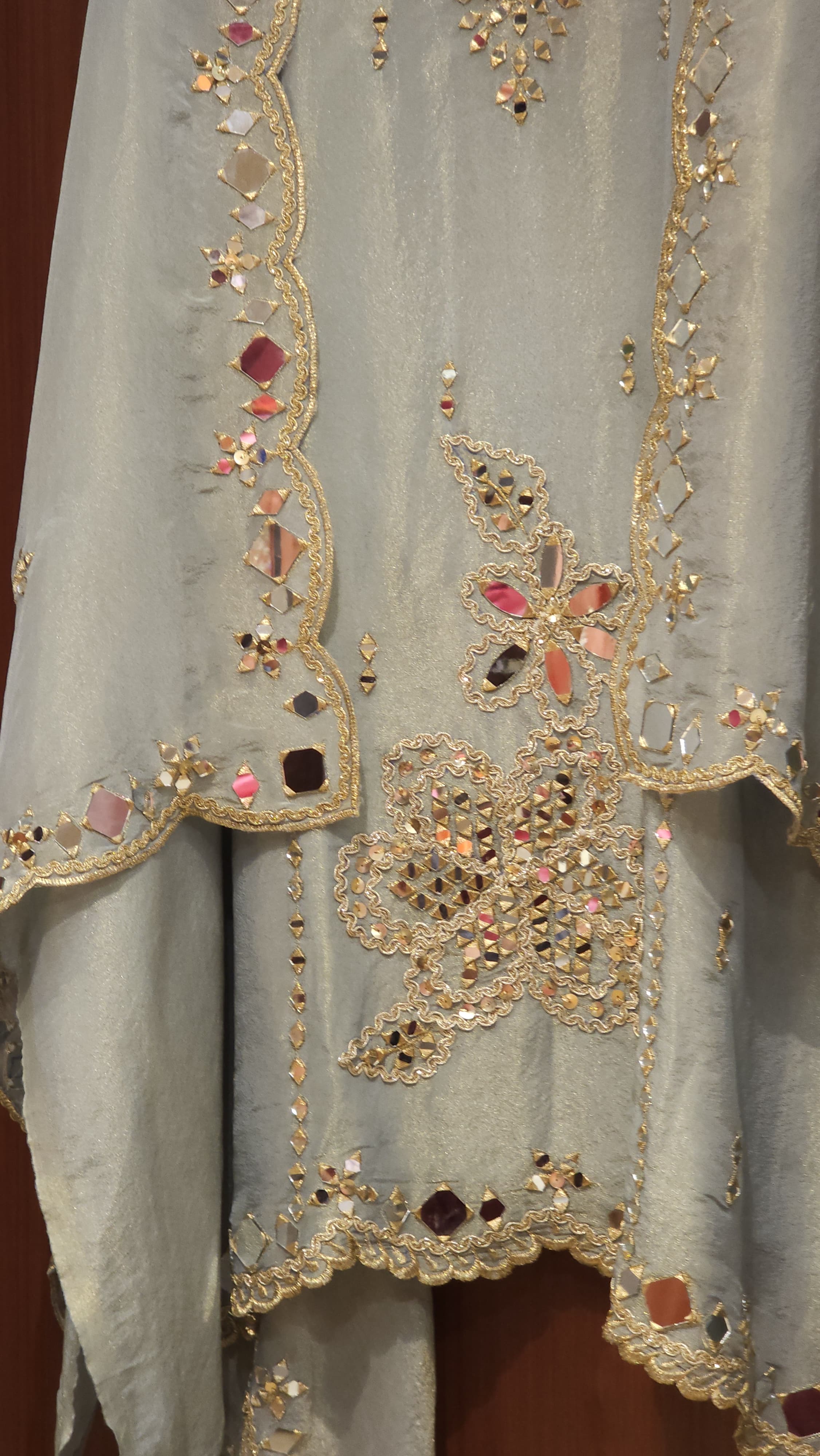 Luxury Mirror Work Ensemble in Metallic Hues
