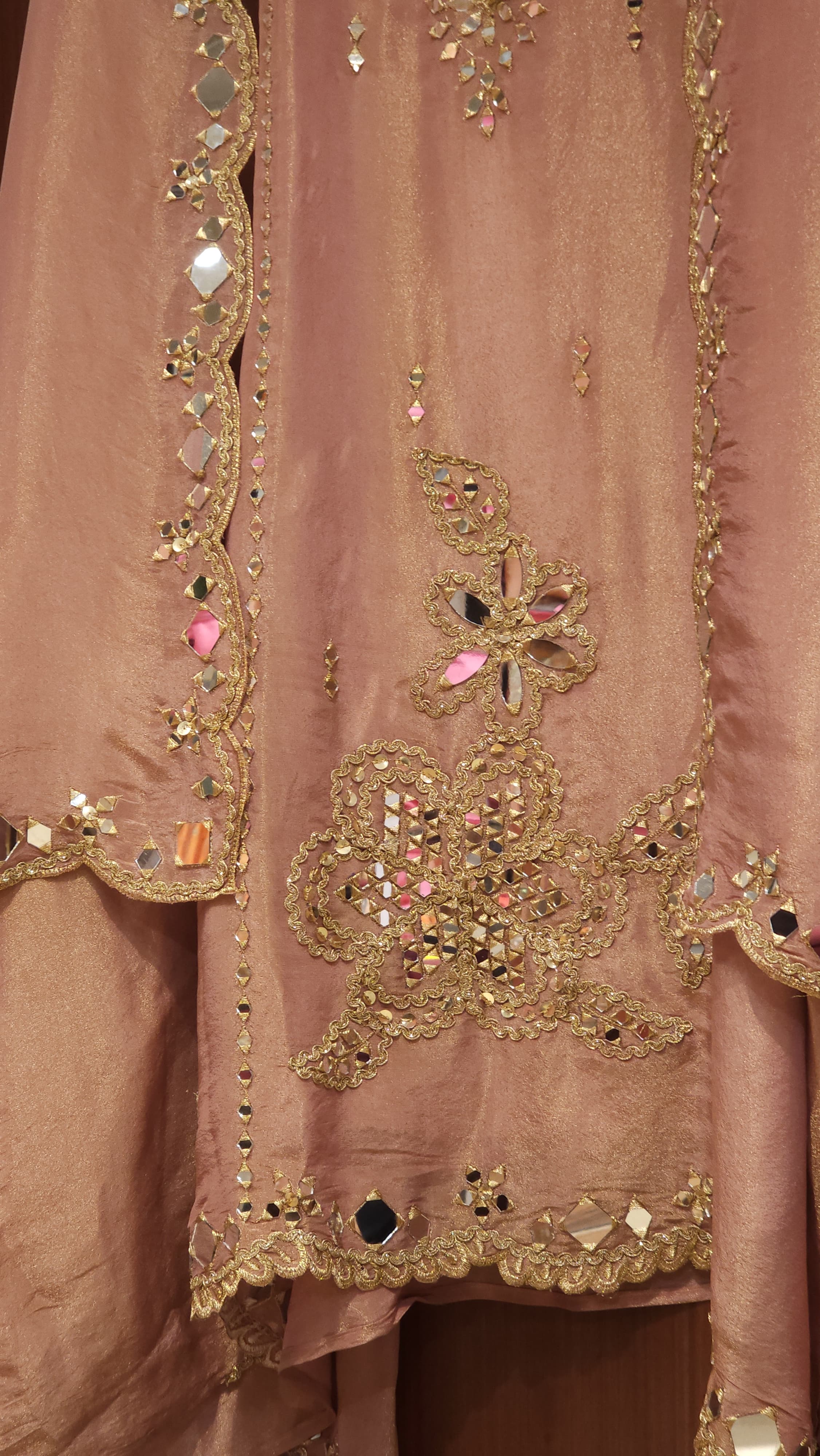 Luxury Mirror Work Ensemble in Metallic Hues