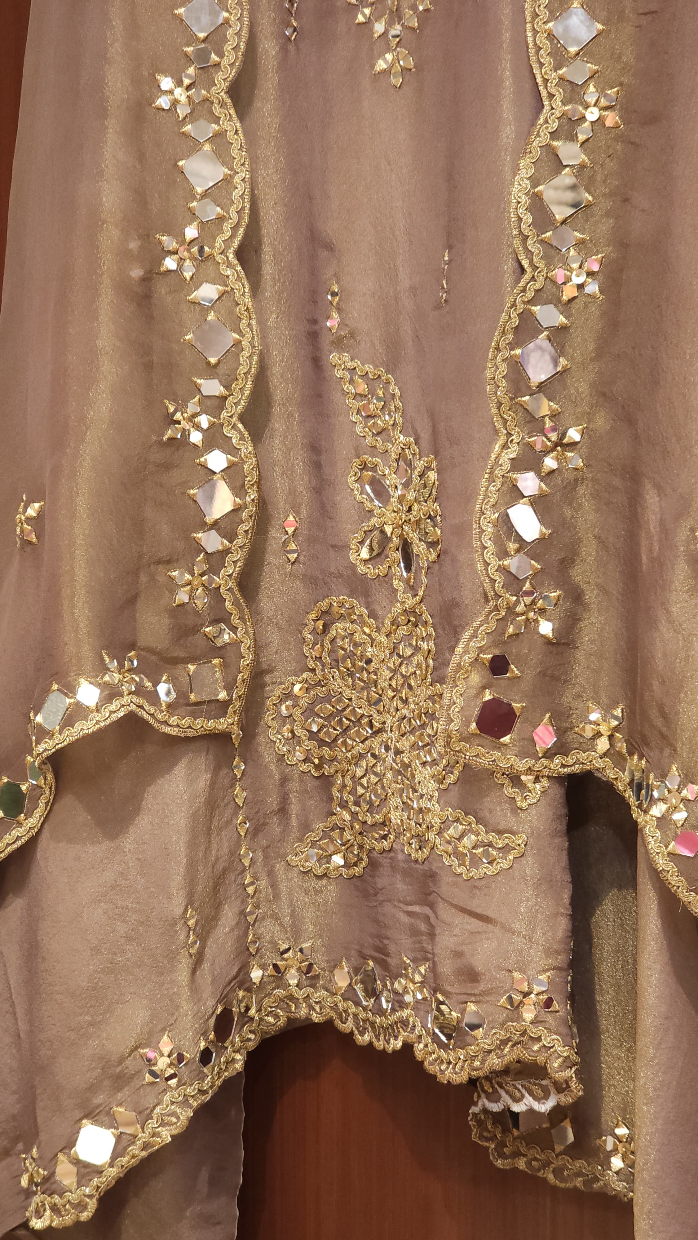 Luxury Mirror Work Ensemble in Metallic Hues