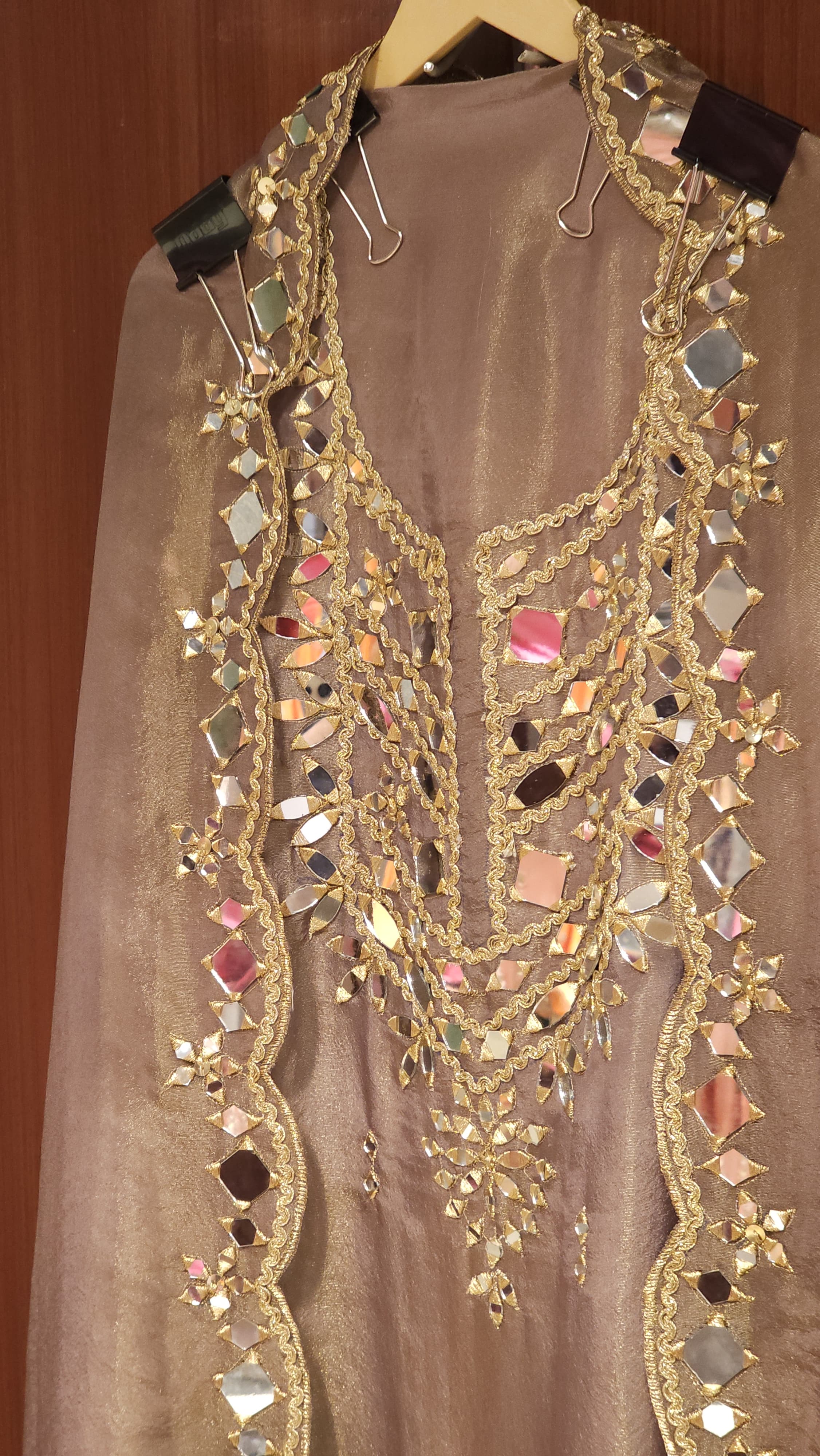 Luxury Mirror Work Ensemble in Metallic Hues
