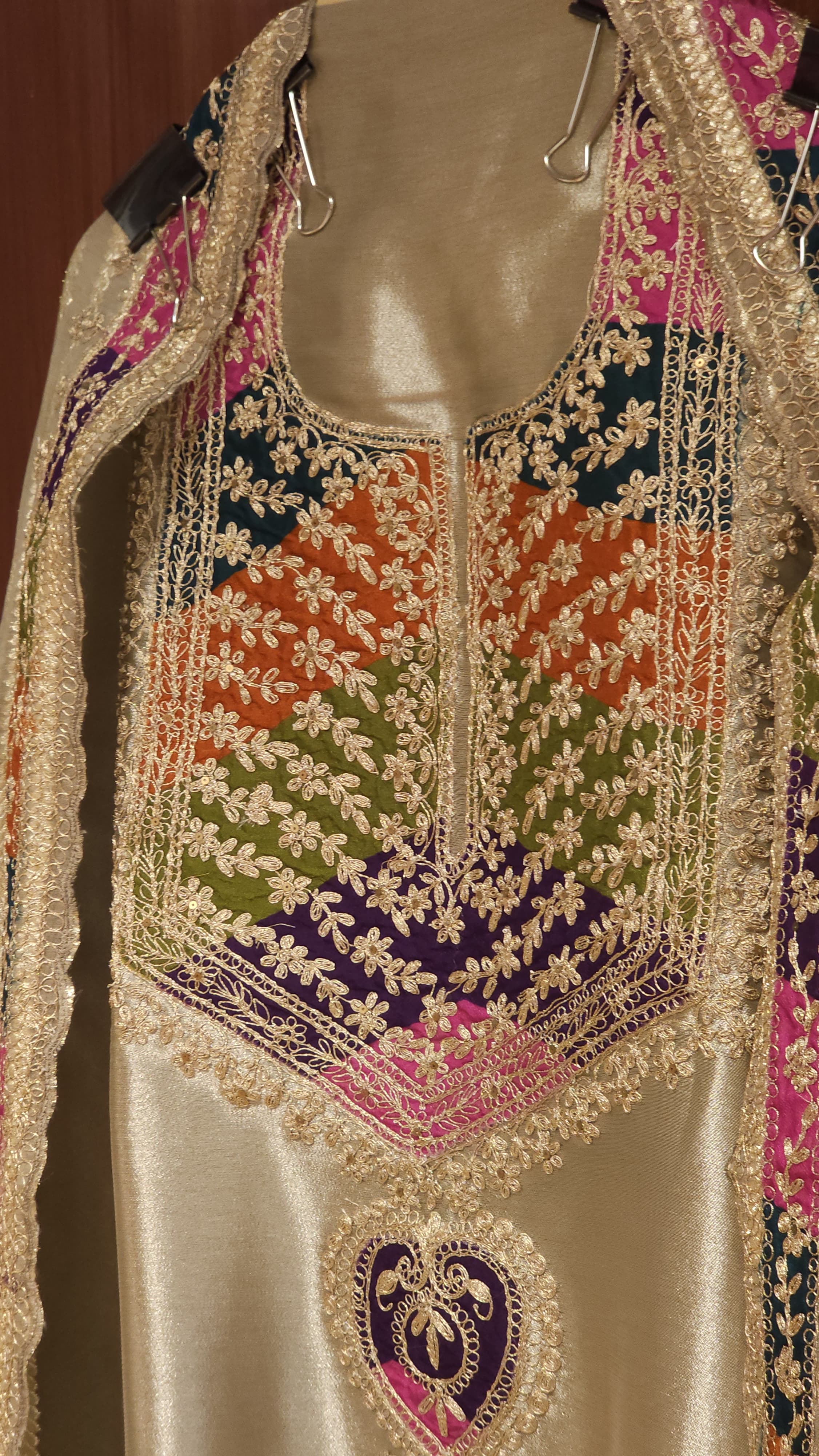 Russian Silk Suit with Crushed Banarasi Dupatta
