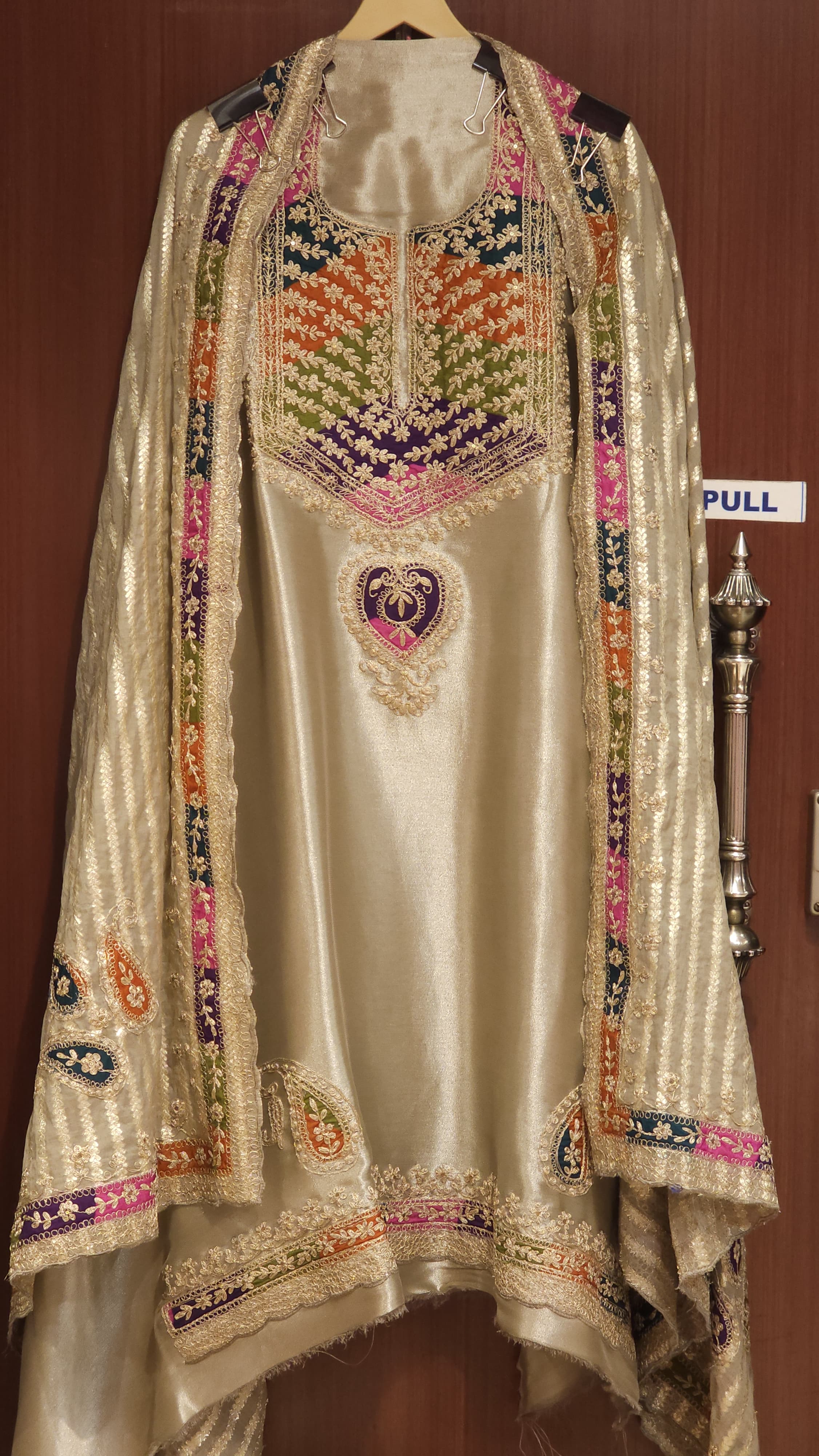 Russian Silk Suit with Crushed Banarasi Dupatta