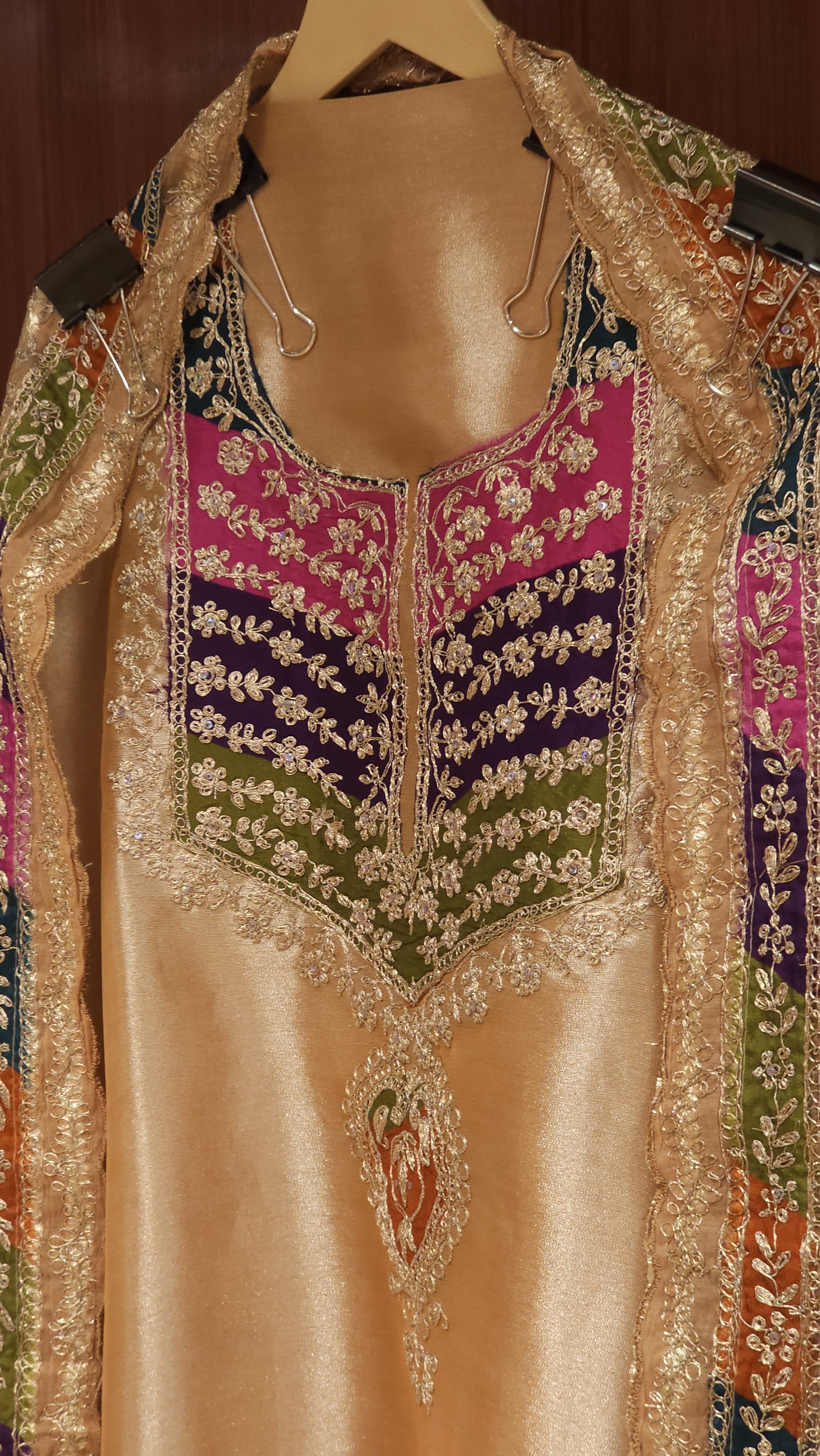 Russian Silk Suit with Crushed Banarasi Dupatta