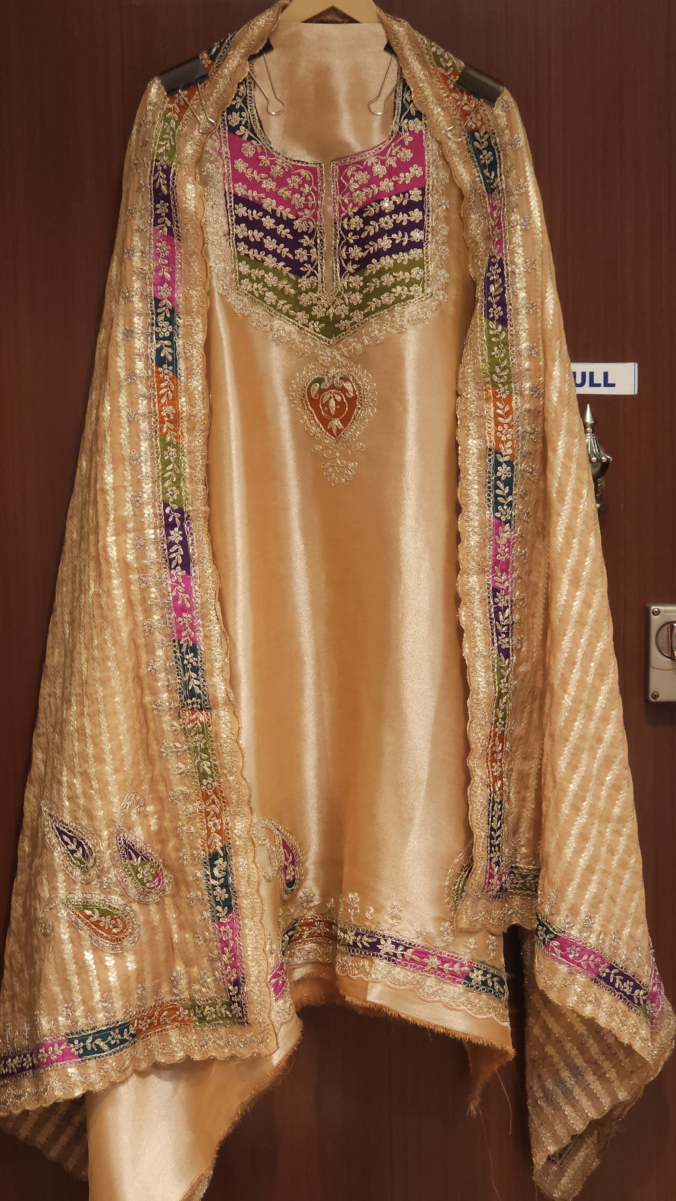 Russian Silk Suit with Crushed Banarasi Dupatta