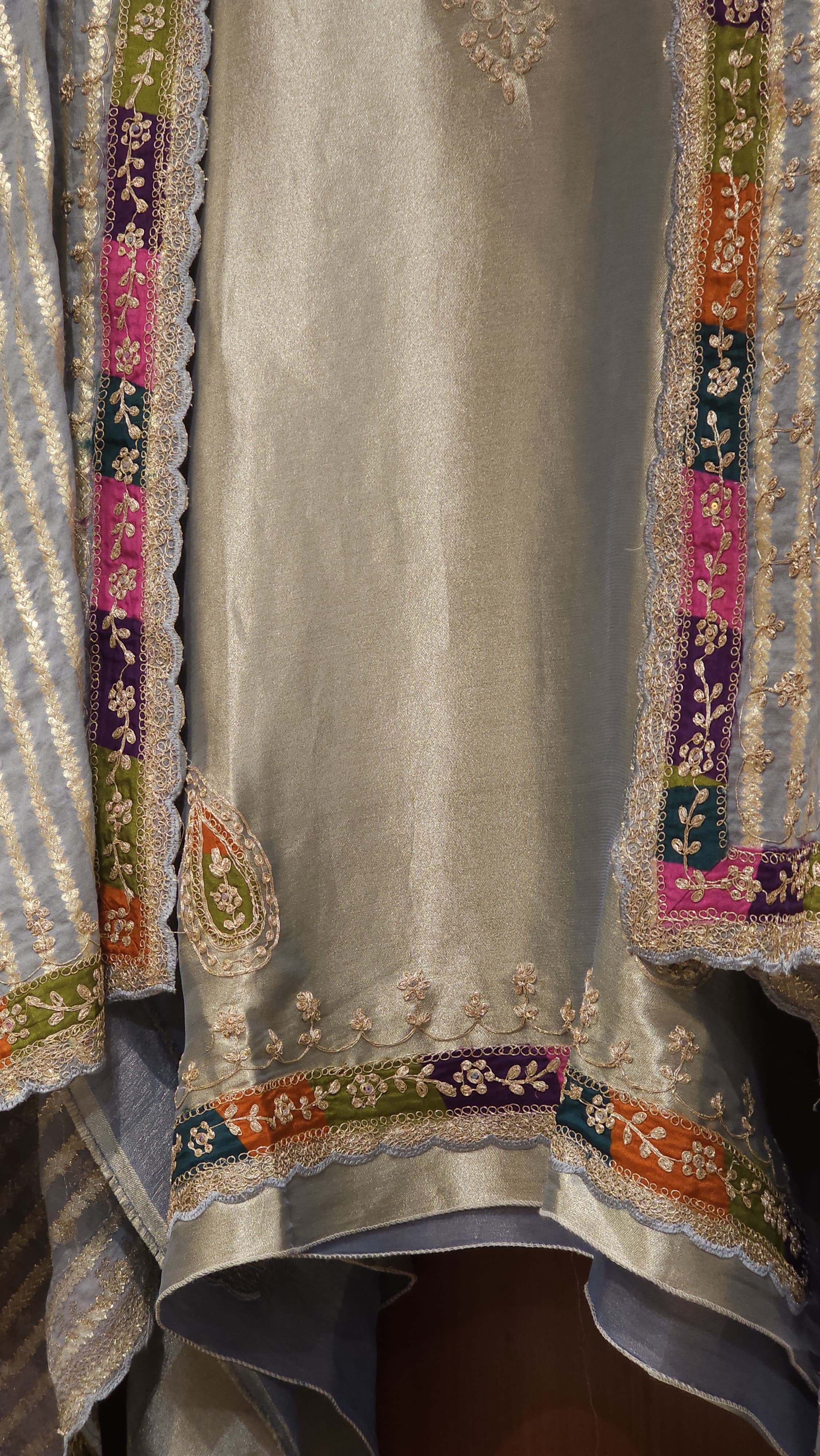Russian Silk Suit with Crushed Banarasi Dupatta