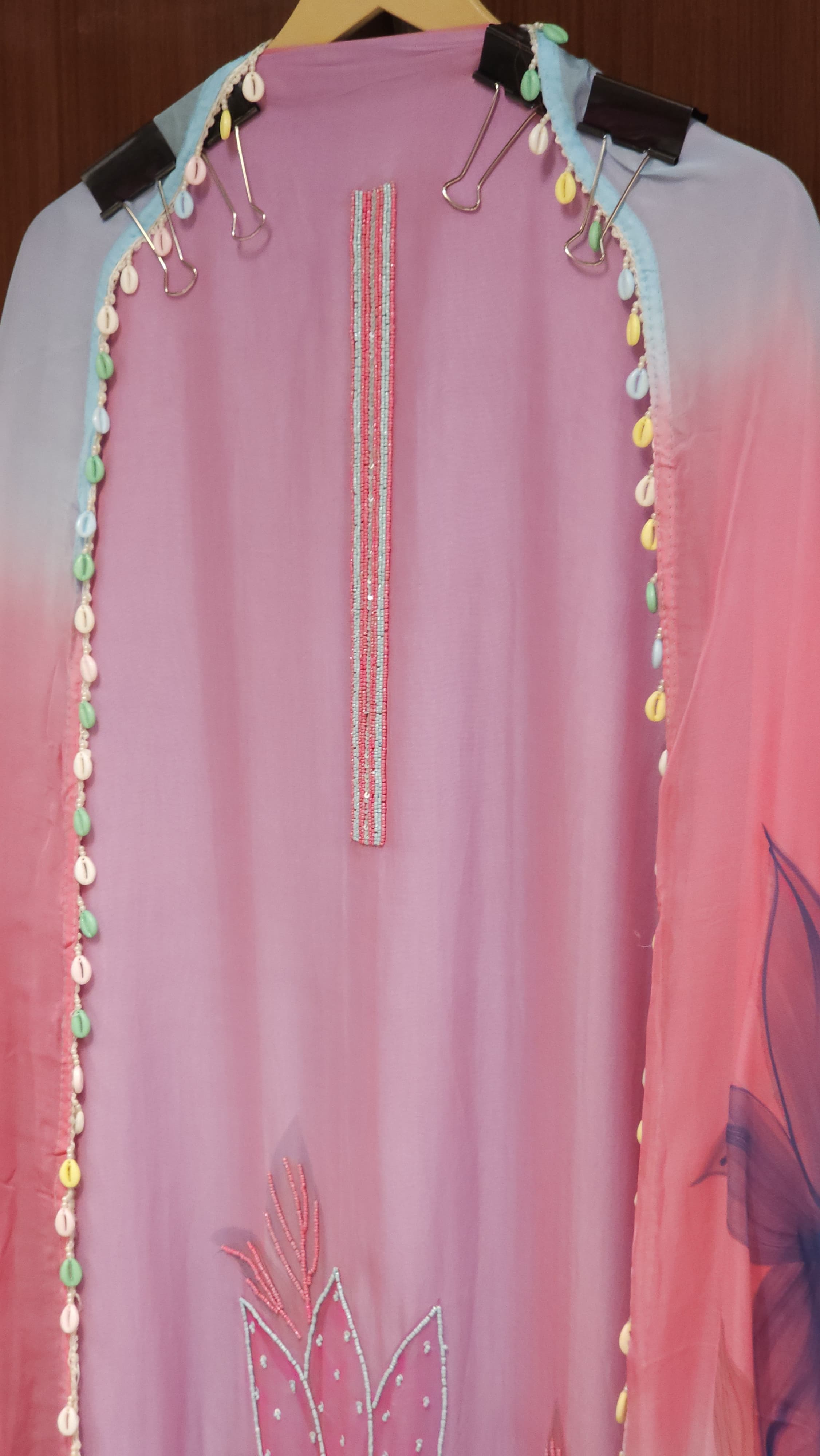 Brush Paint, Ombré shaded soft and flowy organza Suit
