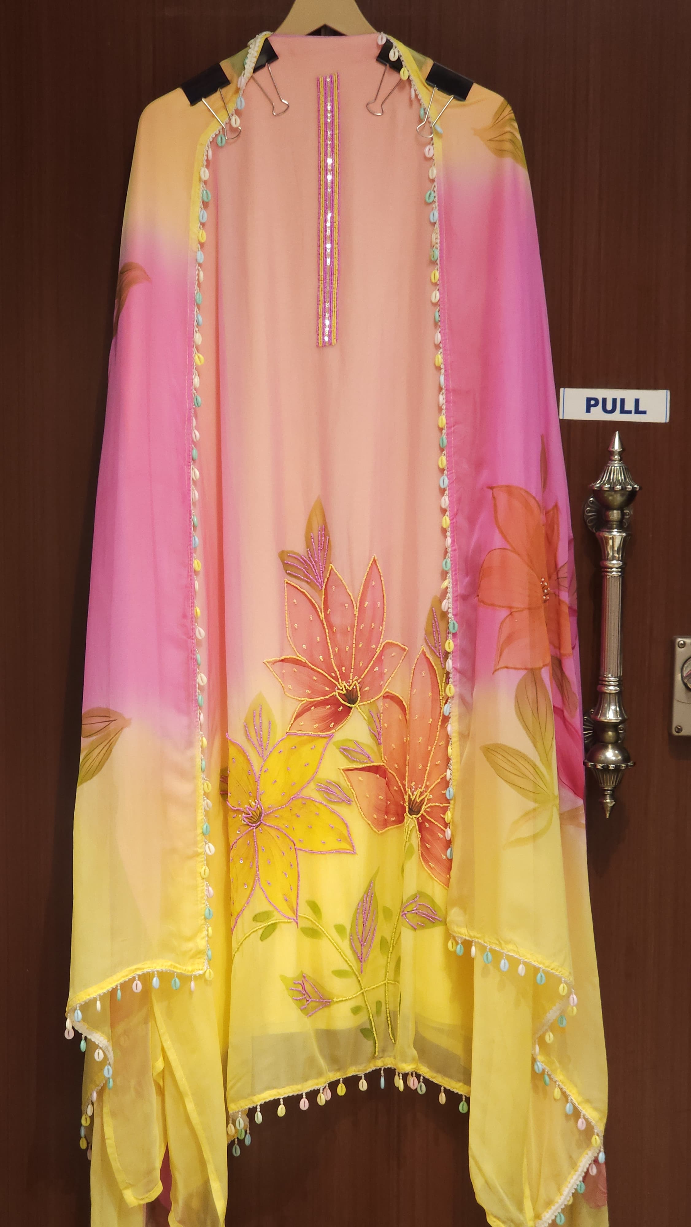 Brush Paint, Ombré shaded soft and flowy organza Suit