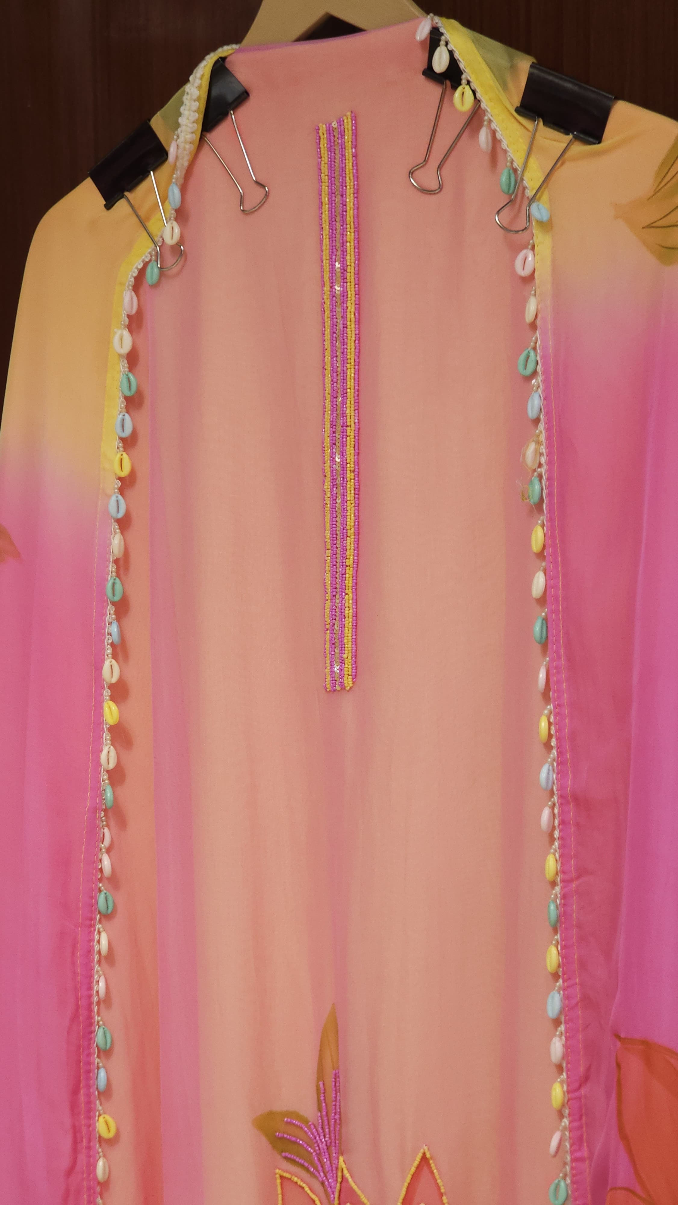 Brush Paint, Ombré shaded soft and flowy organza Suit