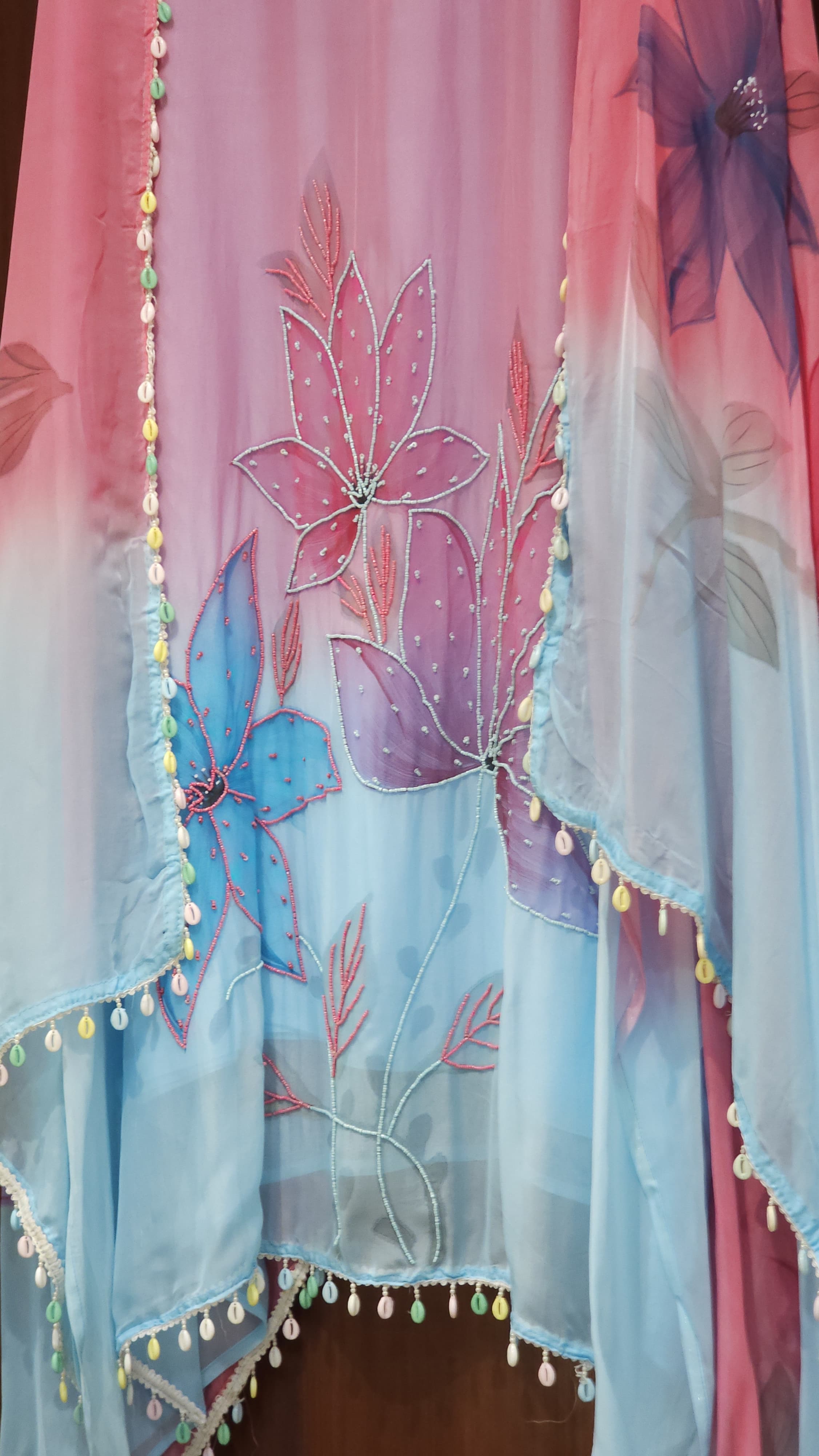 Brush Paint, Ombré shaded soft and flowy organza Suit