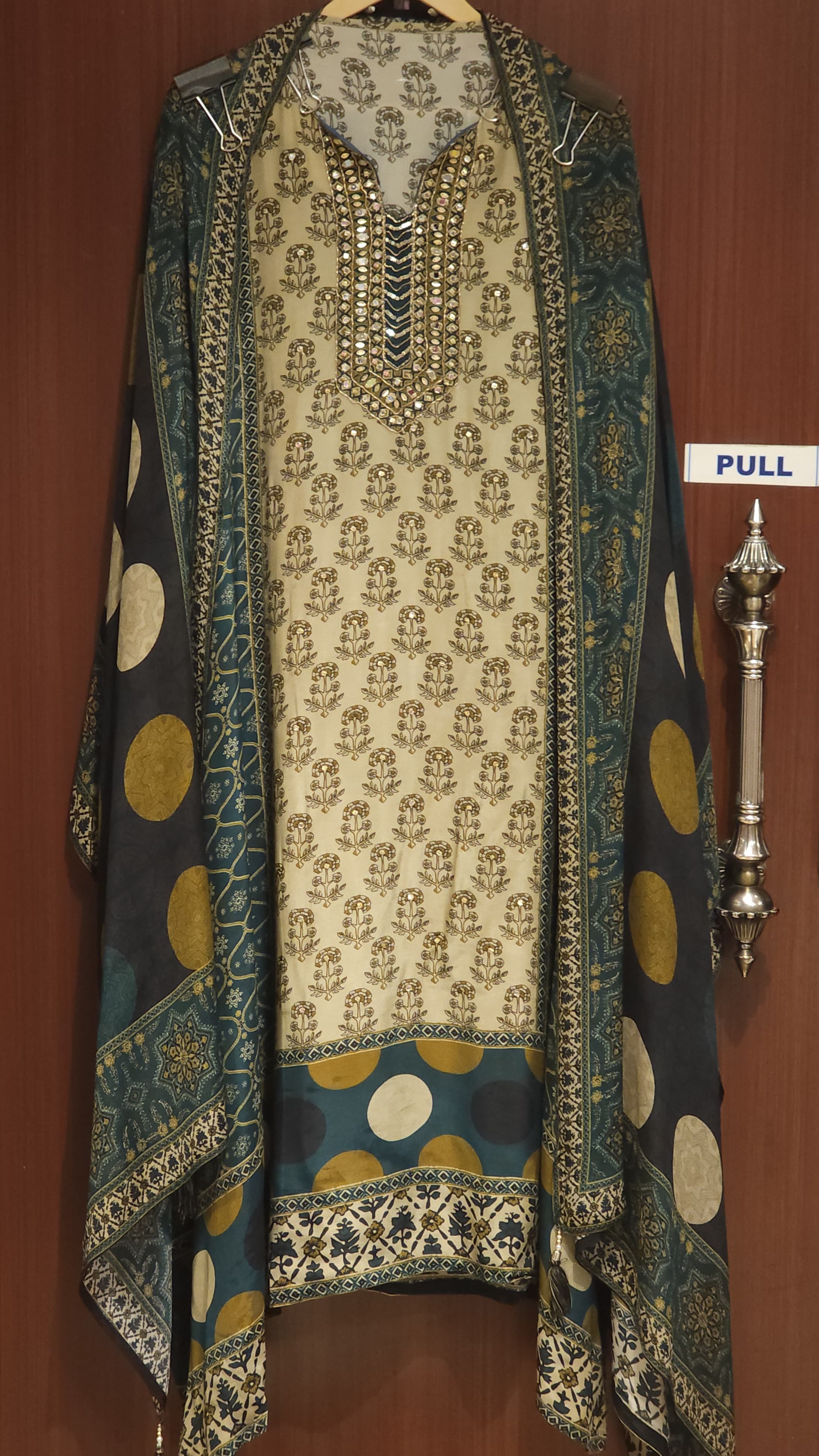 Kalamkari Charm, Crepe & Hand work Suit