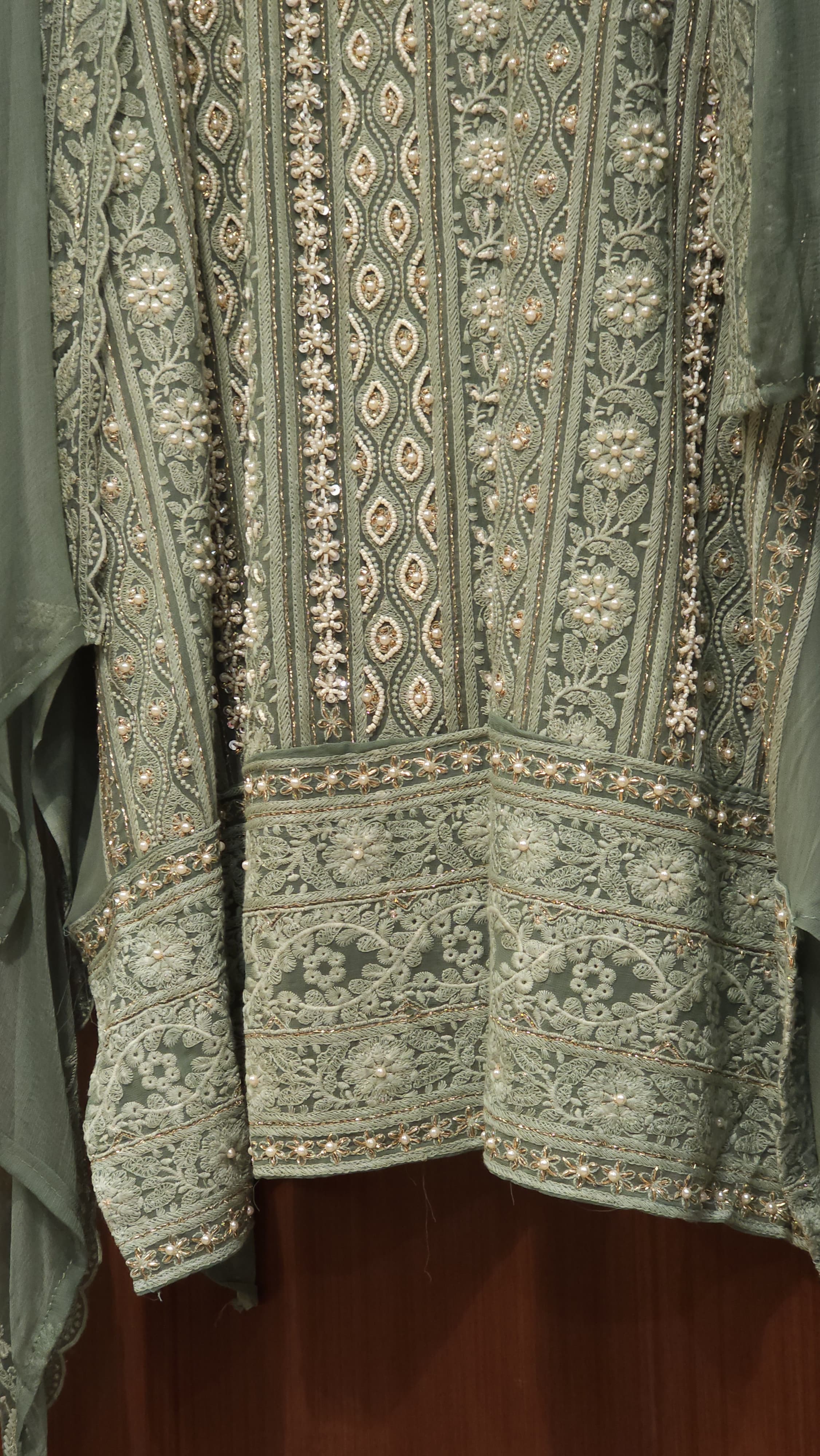 Evergreen Elegance in Georgette Lucknowi Set