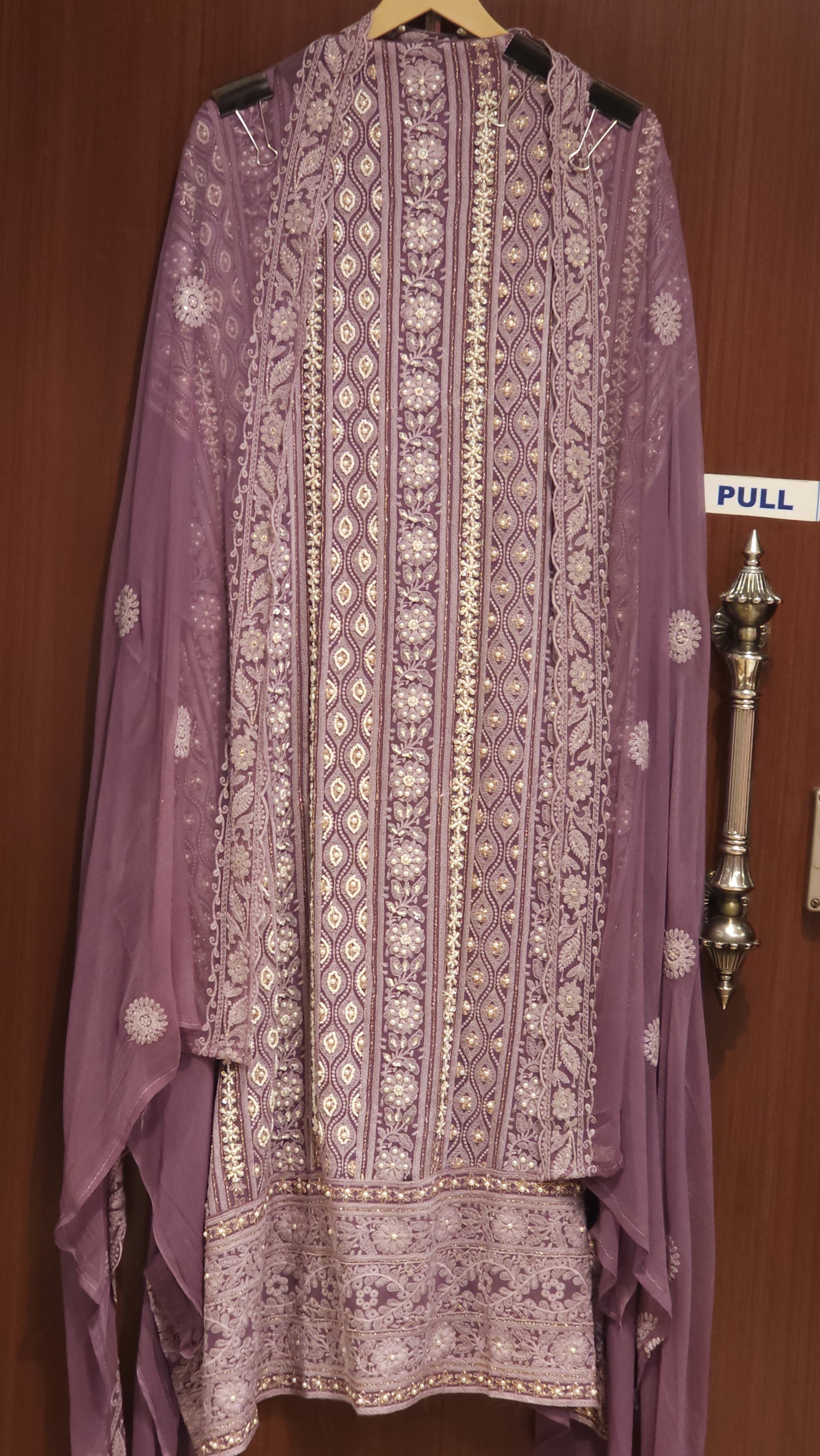 Evergreen Elegance in Georgette Lucknowi Set