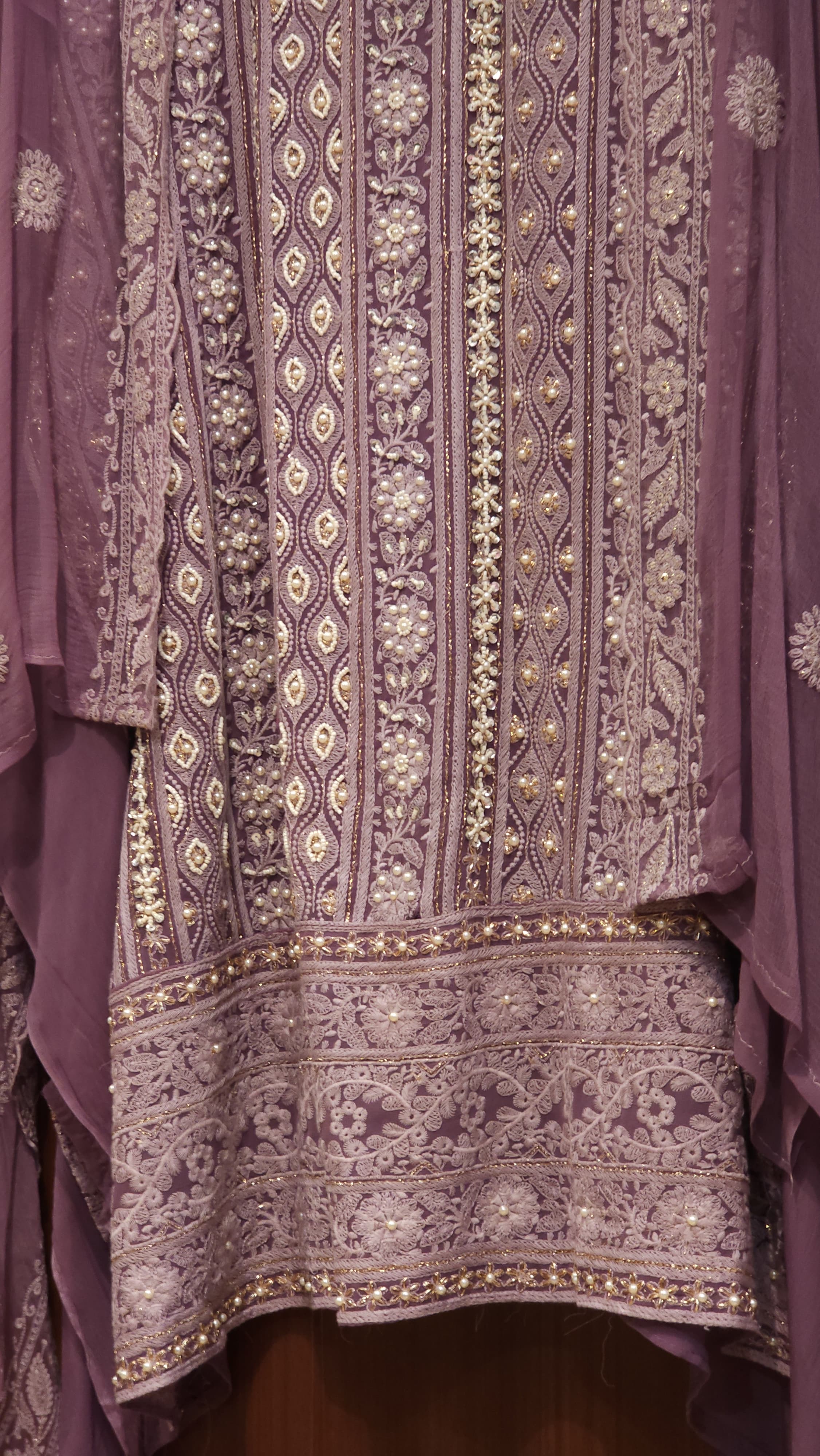 Evergreen Elegance in Georgette Lucknowi Set