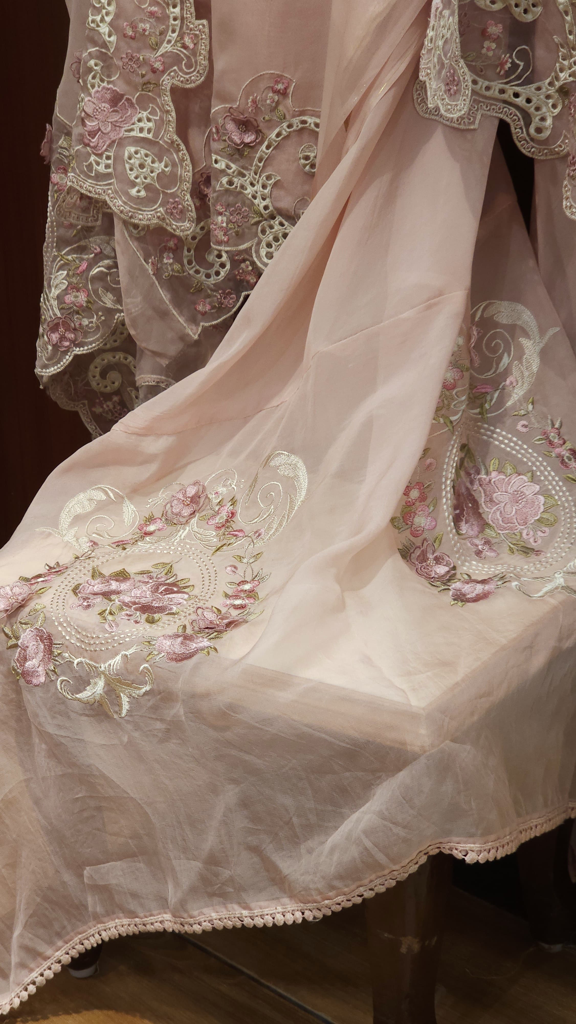 Pure Organza Resham Embroidery - Export Edition