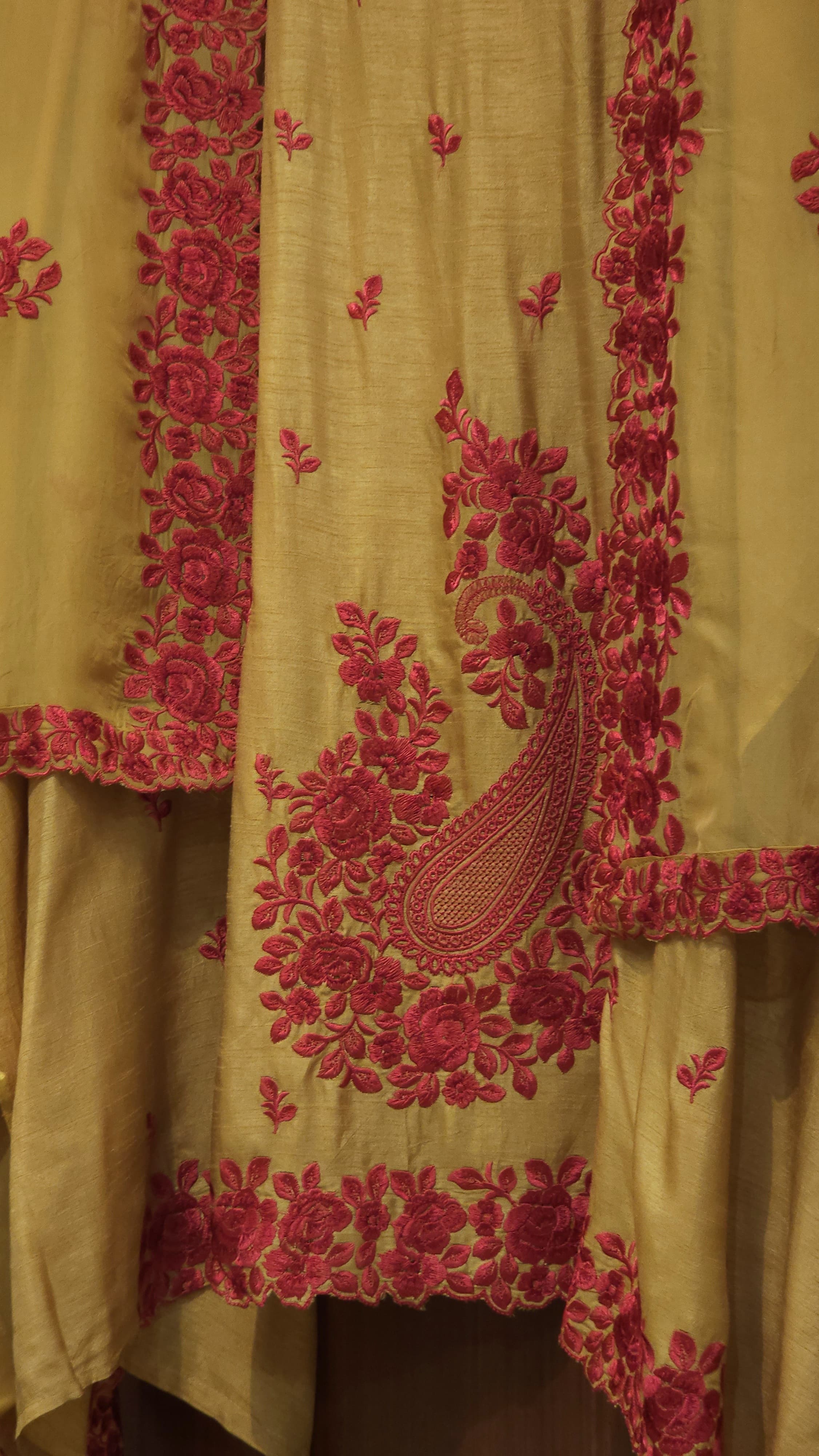 Viral Parsi Embroidery in Raw Silk, Now