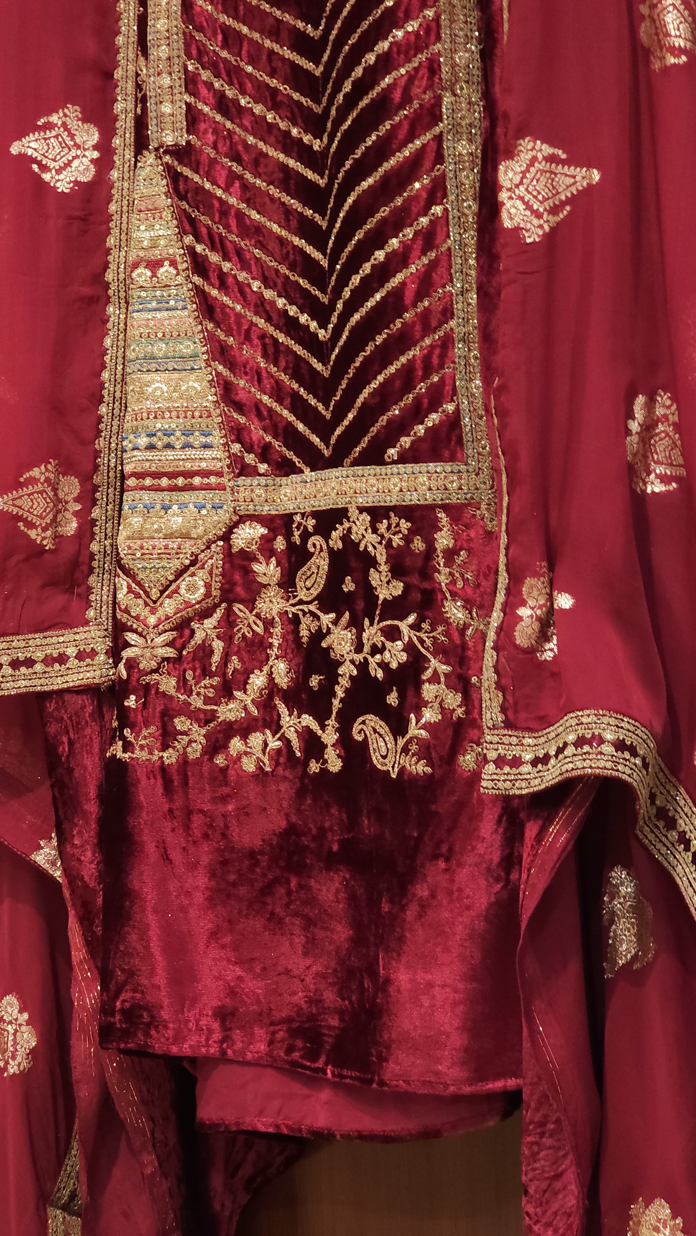 Shahi Velvet Suit in Rajwada look