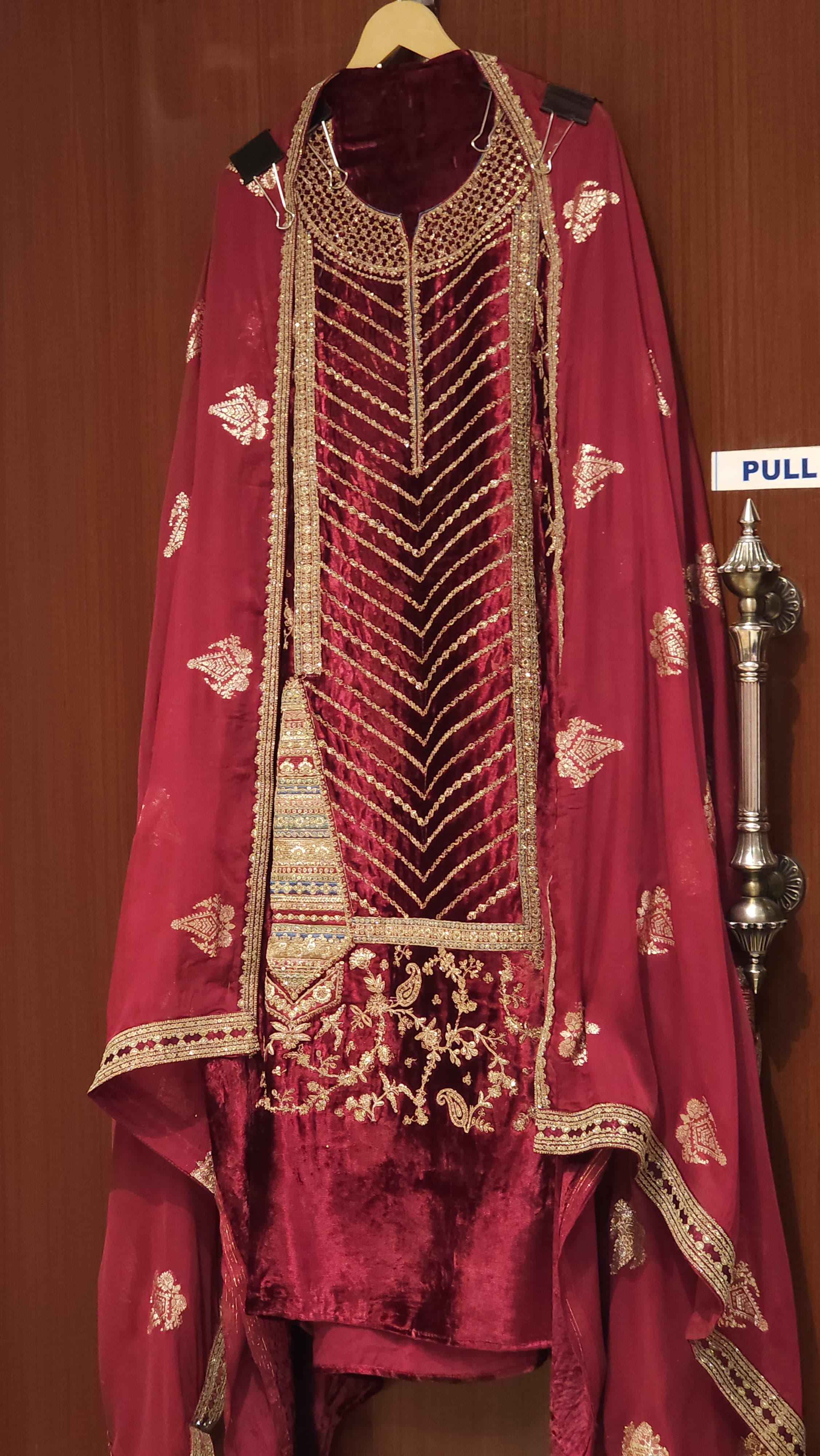 Shahi Velvet Suit in Rajwada look