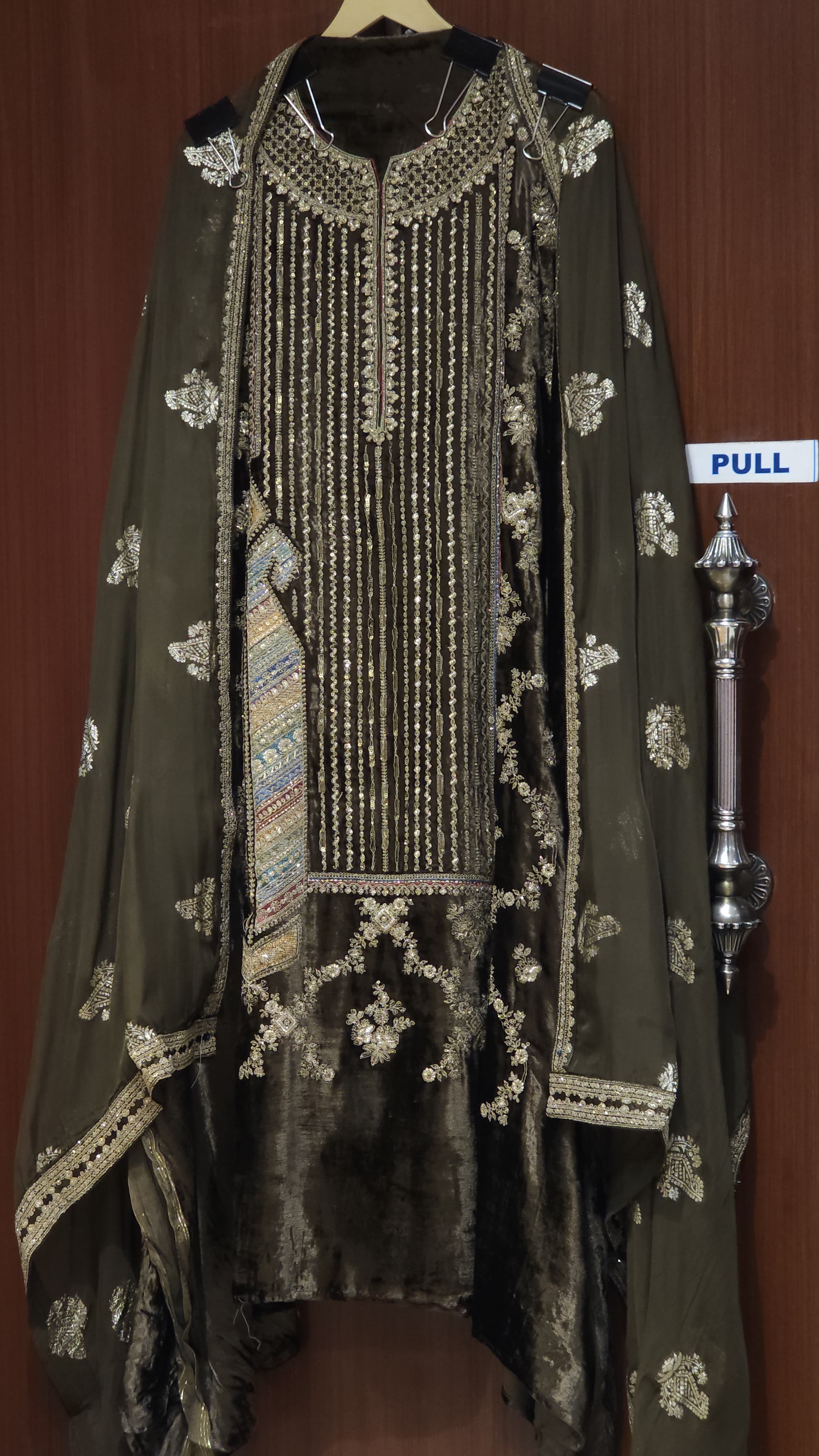 Shahi Velvet Suit in Rajwada look