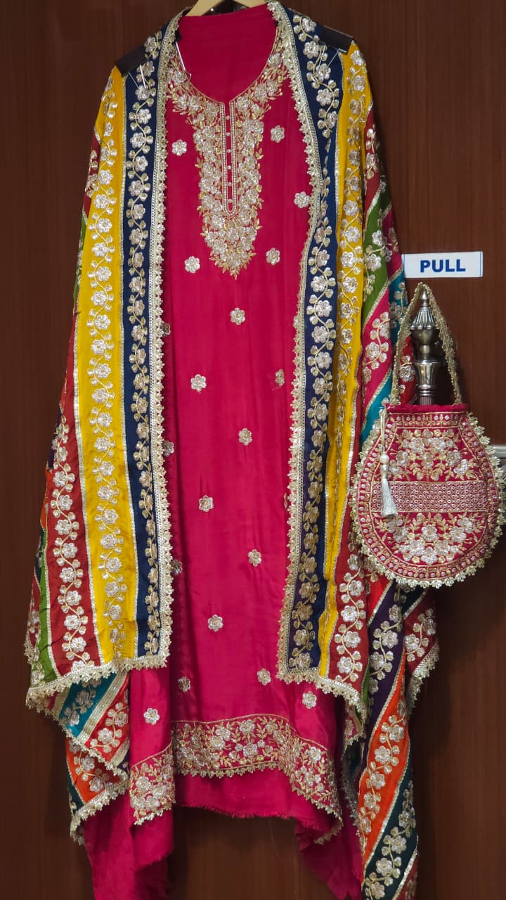 Shaadi- Edition,Crepe Suit with Grand Dupatta