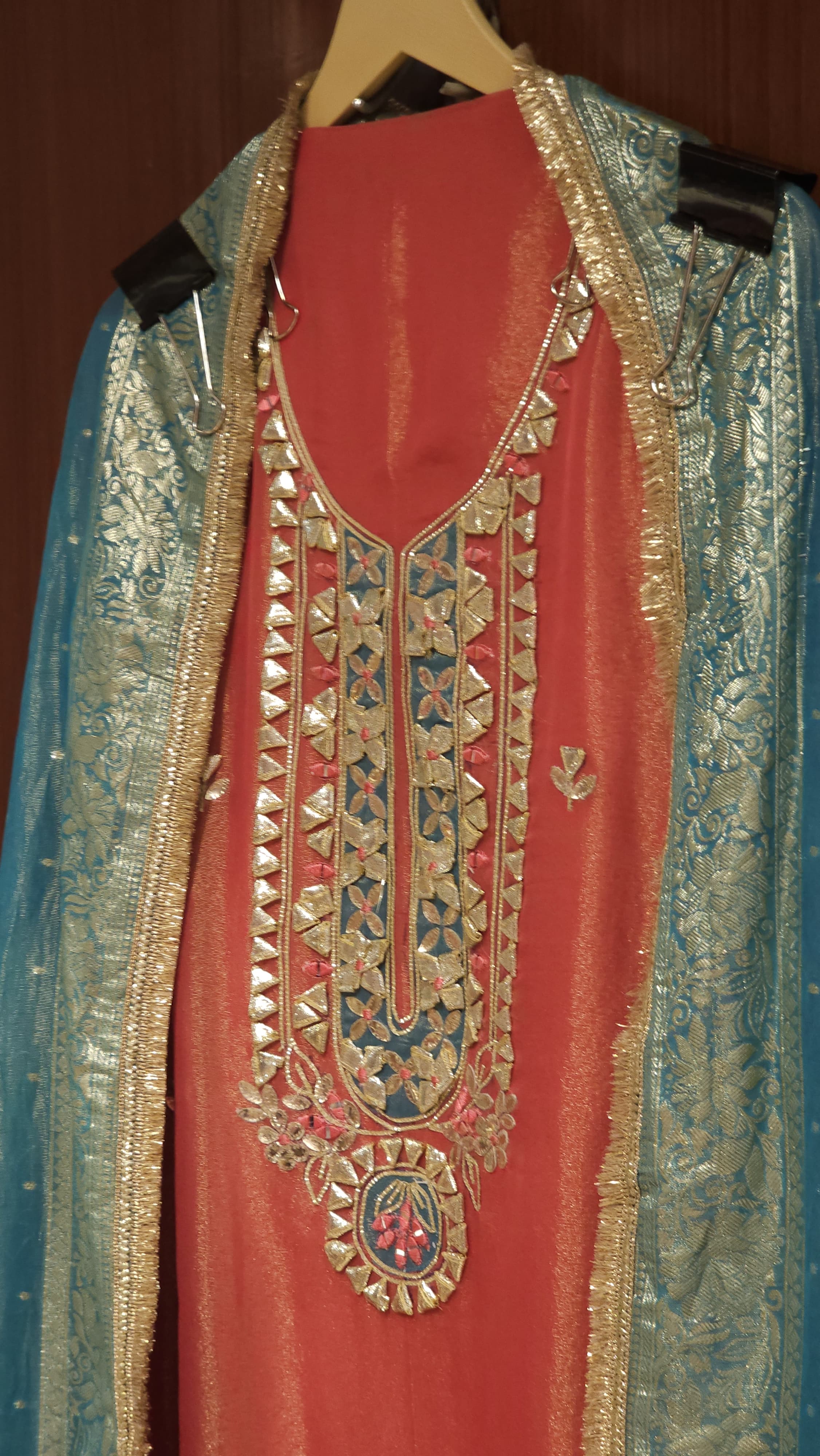 Gota Patti Suit with Contrast Banarasi Dupatta's