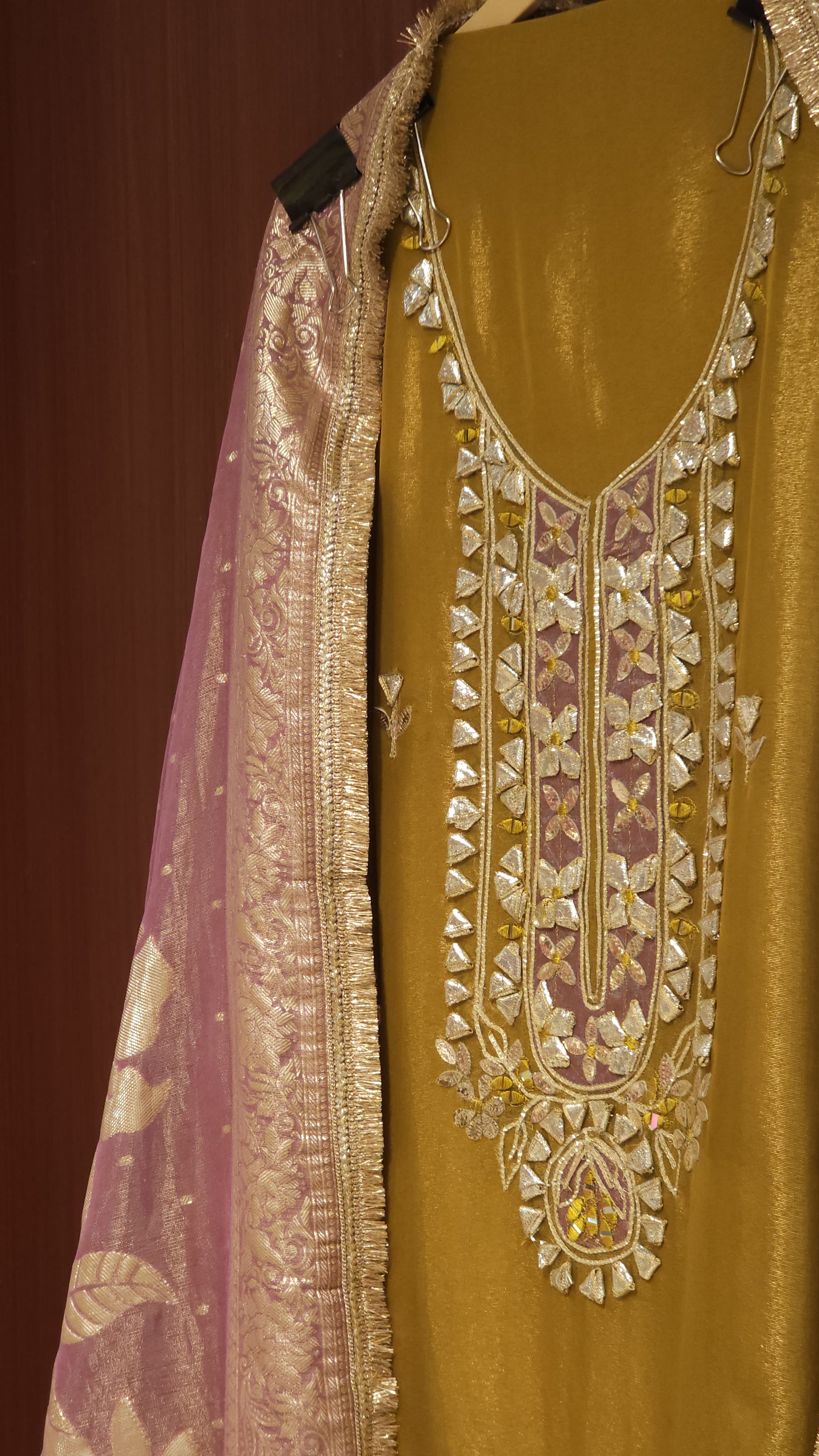 Gota Patti Suit with Contrast Banarasi Dupatta's