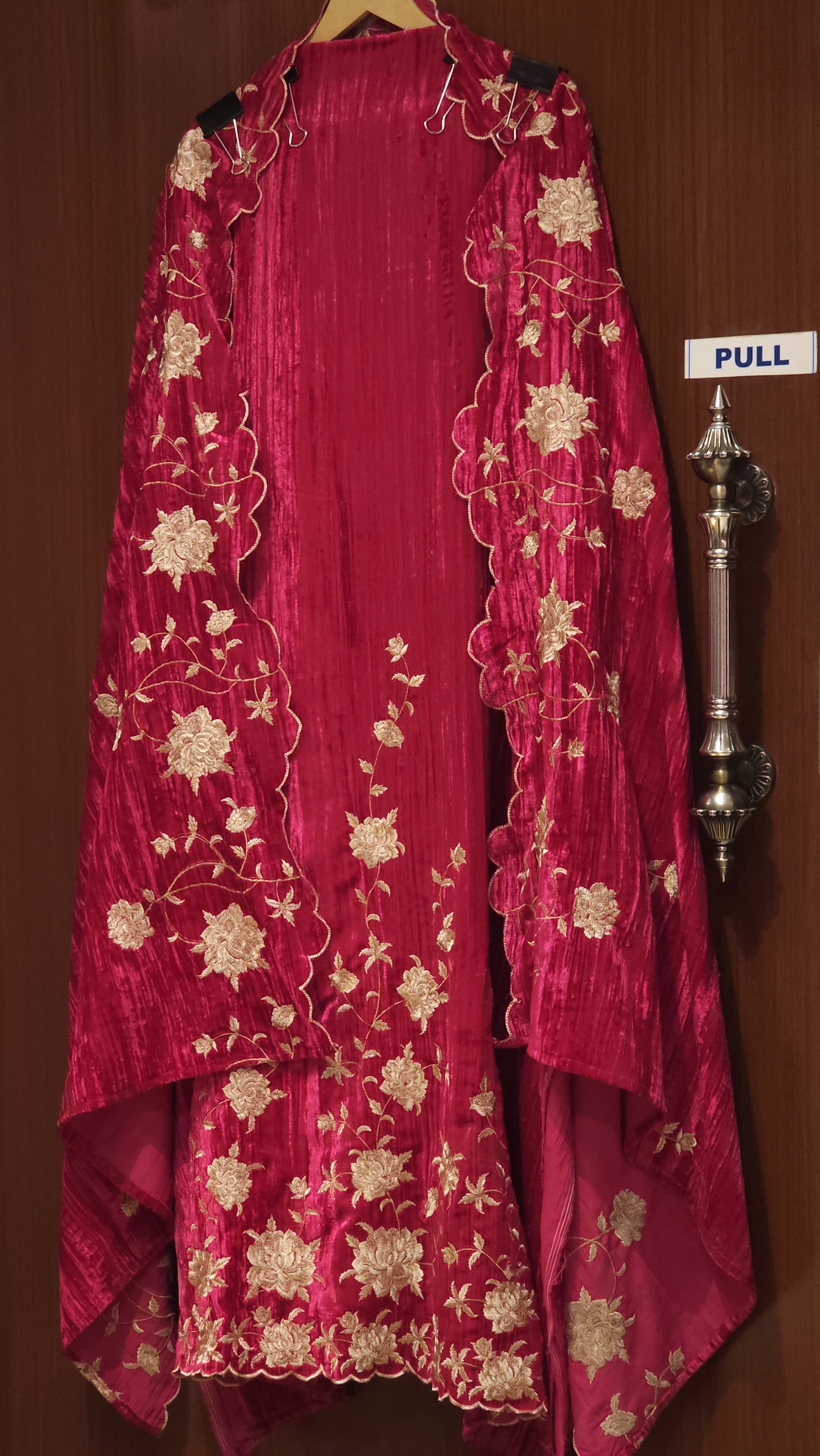 Velvet Parsi Embroidery Suit