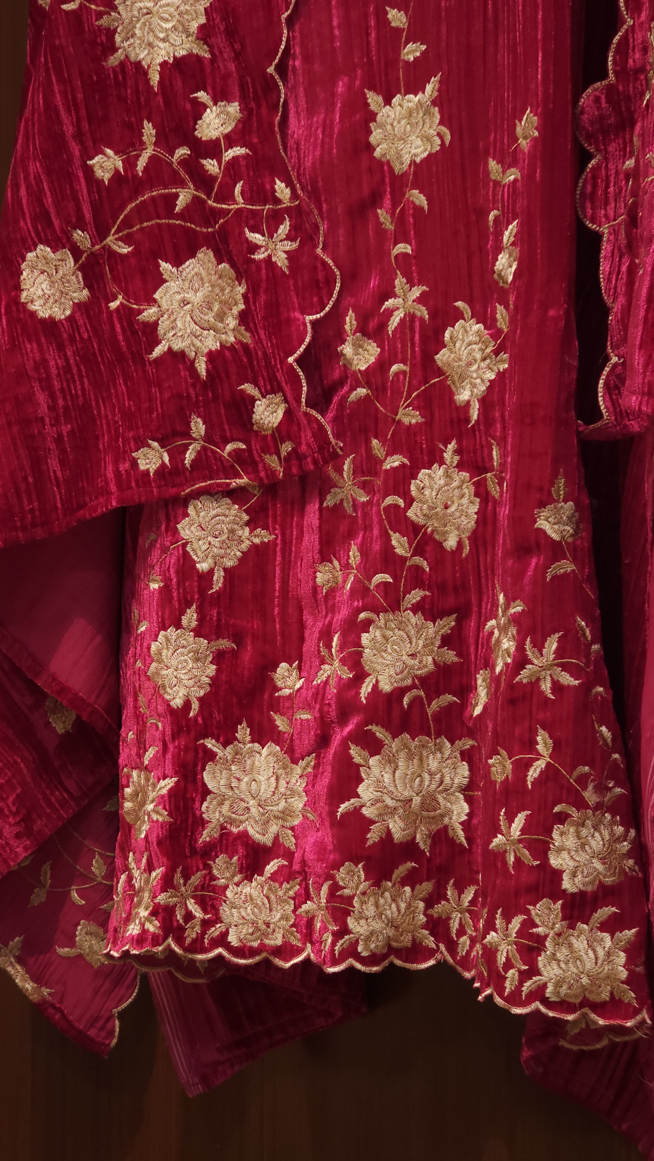 Velvet Parsi Embroidery Suit