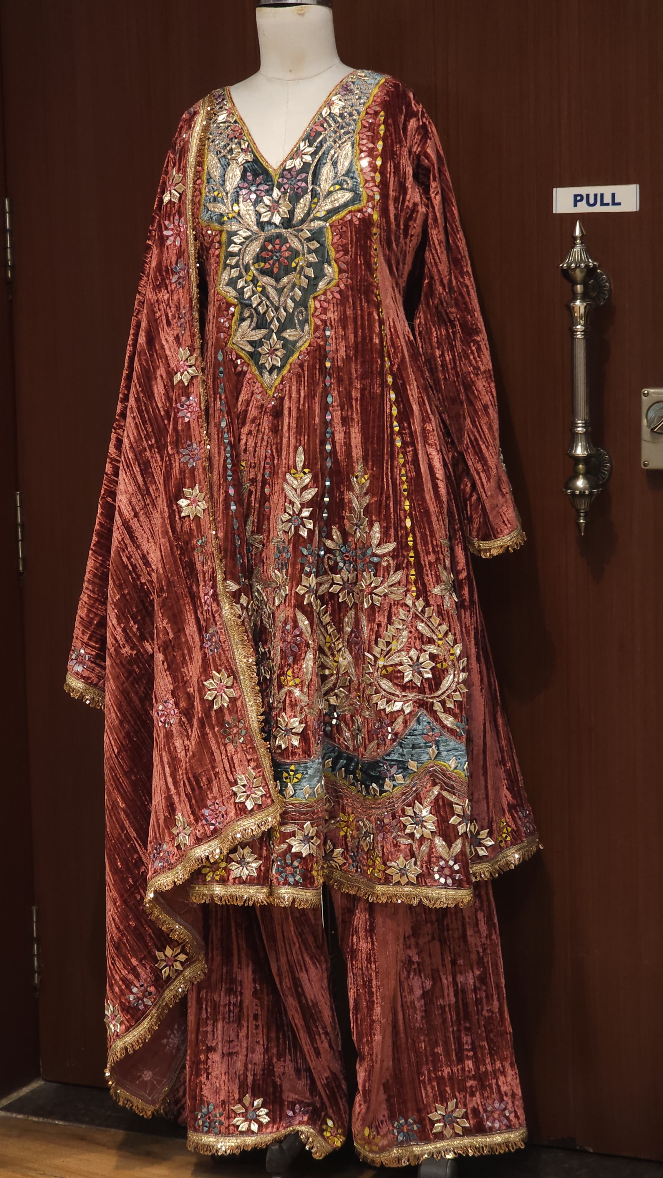 Velvet Anarkali Set- Handcrafted Luxury Readymade