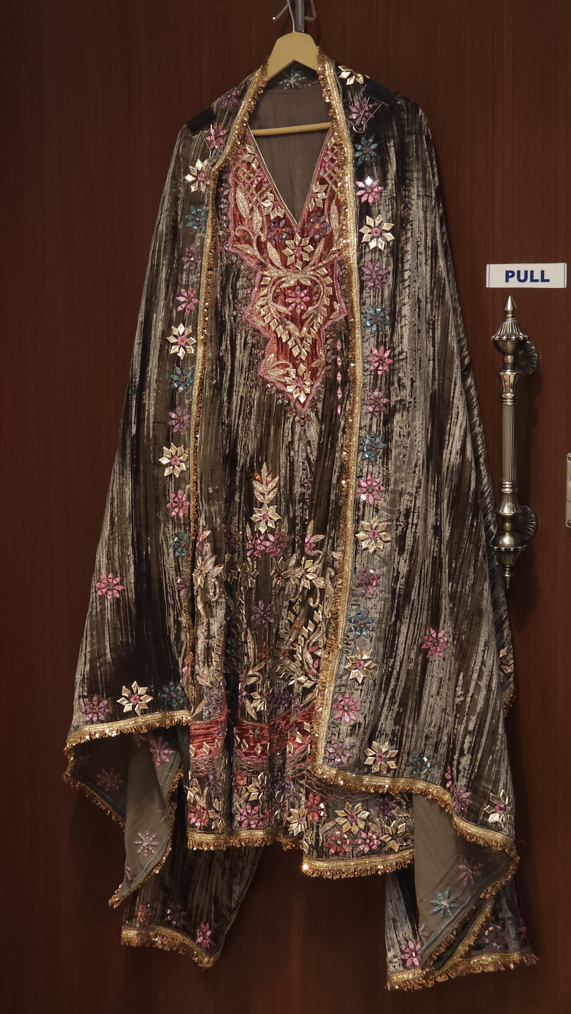 Velvet Anarkali Set- Handcrafted Luxury Readymade