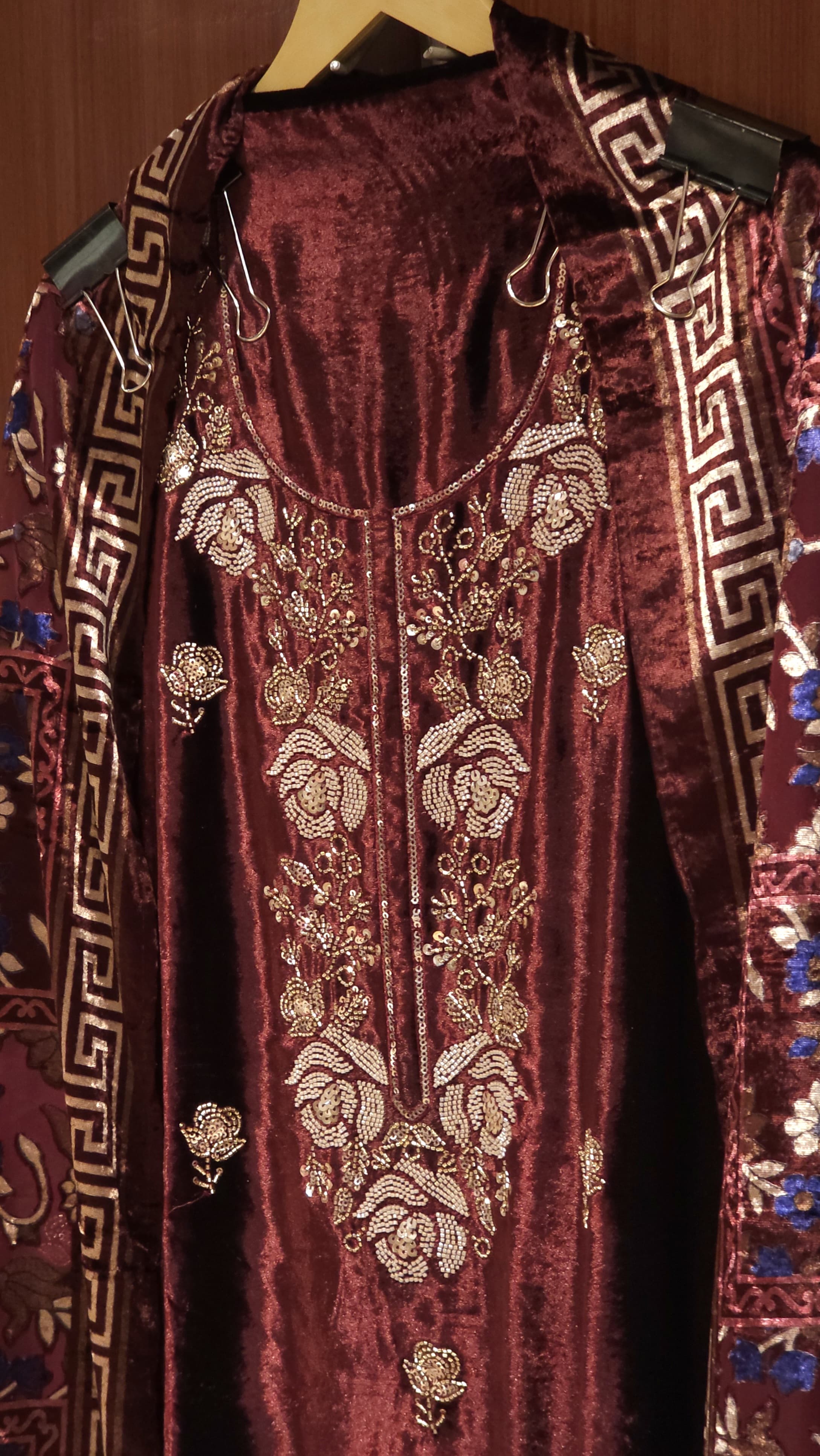 Velvet Suit with Brasso dupatta & Jamawar Silk bottom 2.O