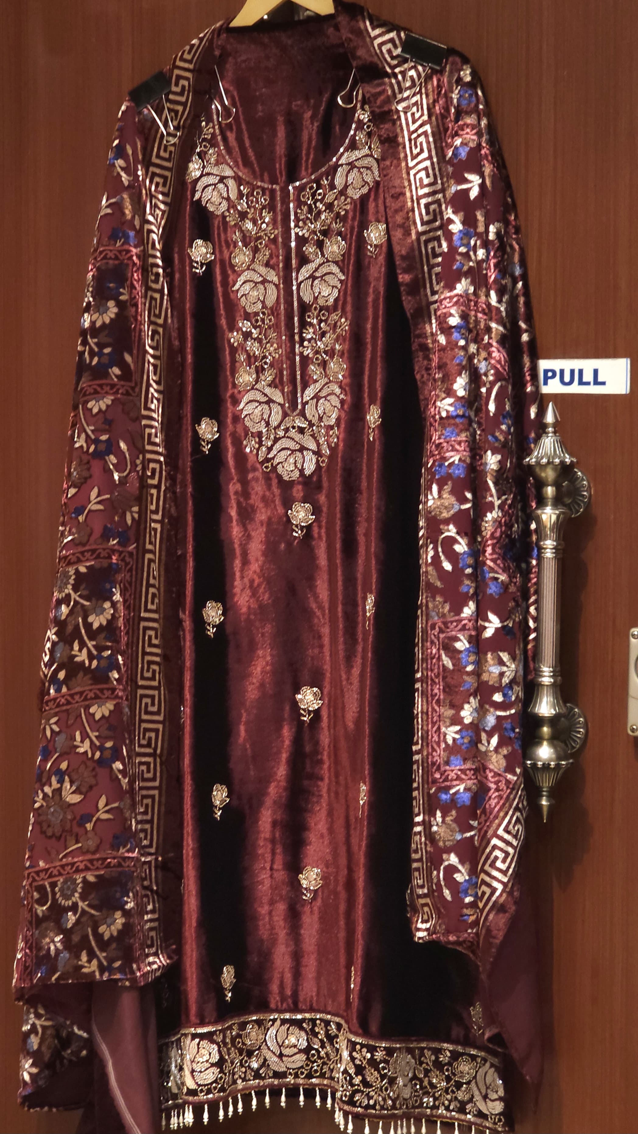Velvet Suit with Brasso dupatta & Jamawar Silk bottom 2.O