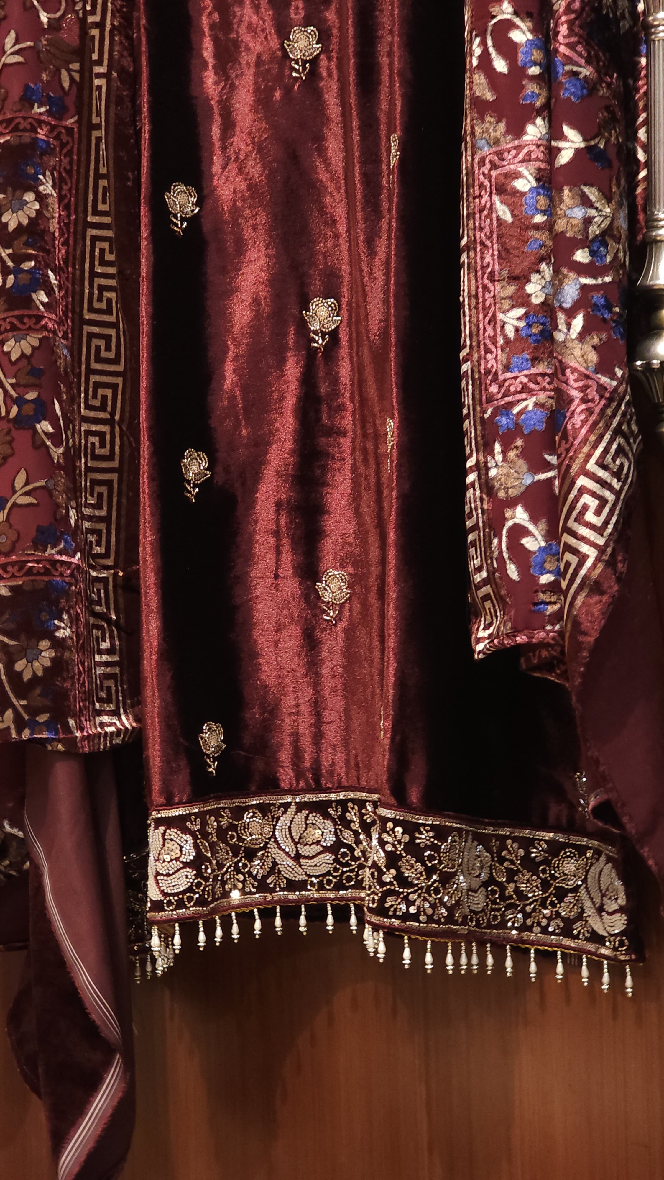 Velvet Suit with Brasso dupatta & Jamawar Silk bottom 2.O