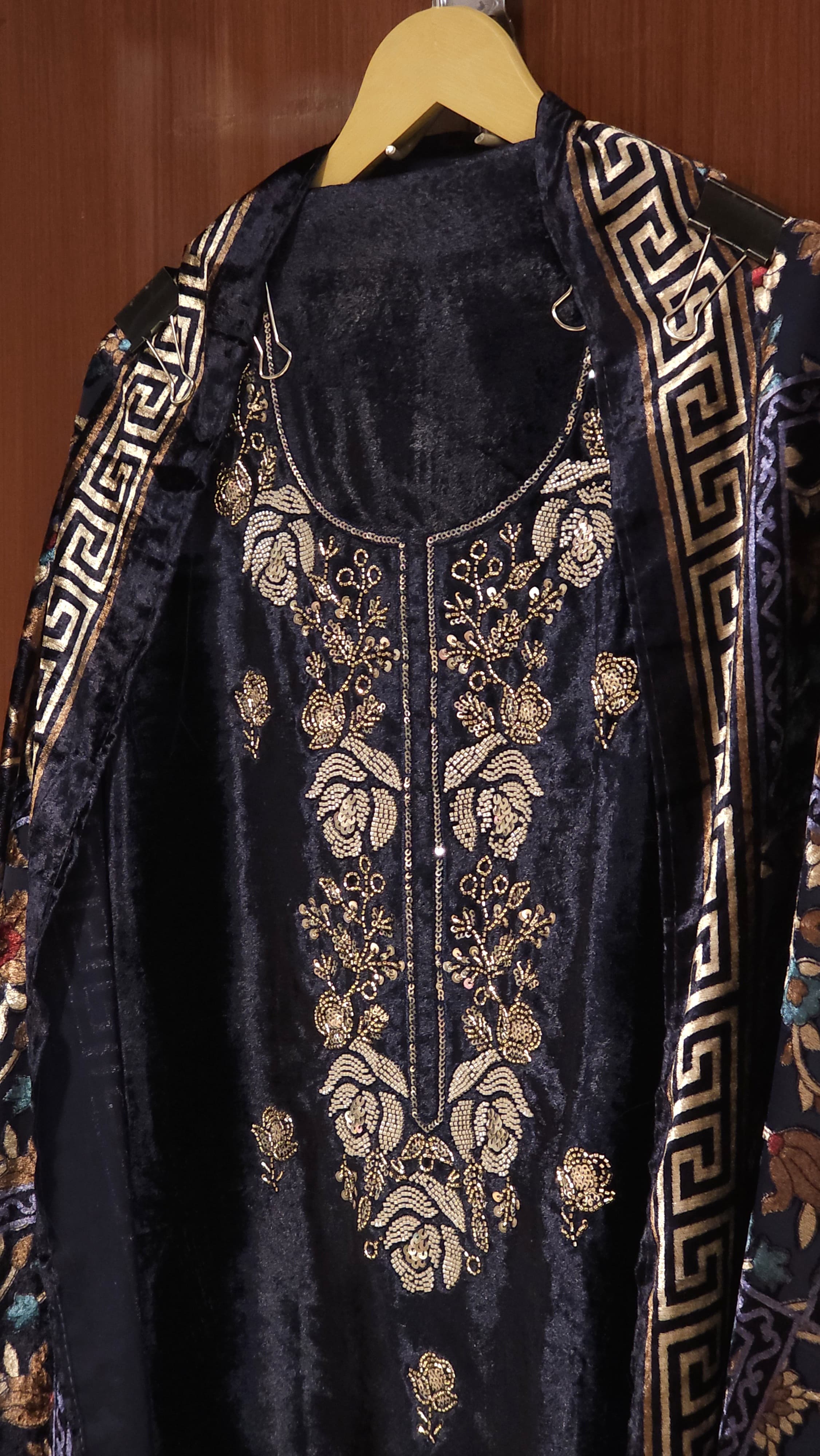 Velvet Suit with Brasso dupatta & Jamawar Silk bottom 2.O