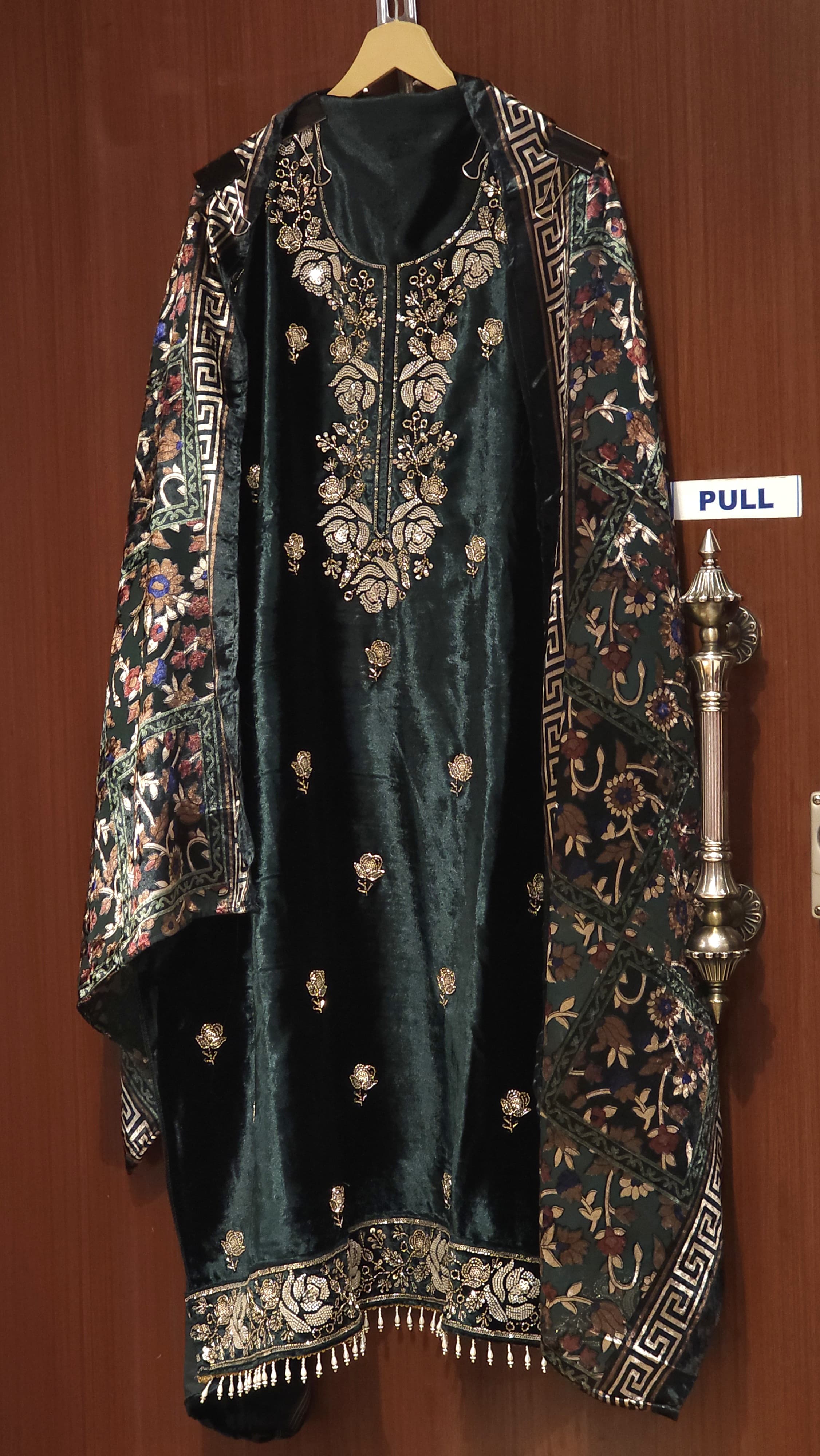 Velvet Suit with Brasso dupatta & Jamawar Silk bottom 2.O