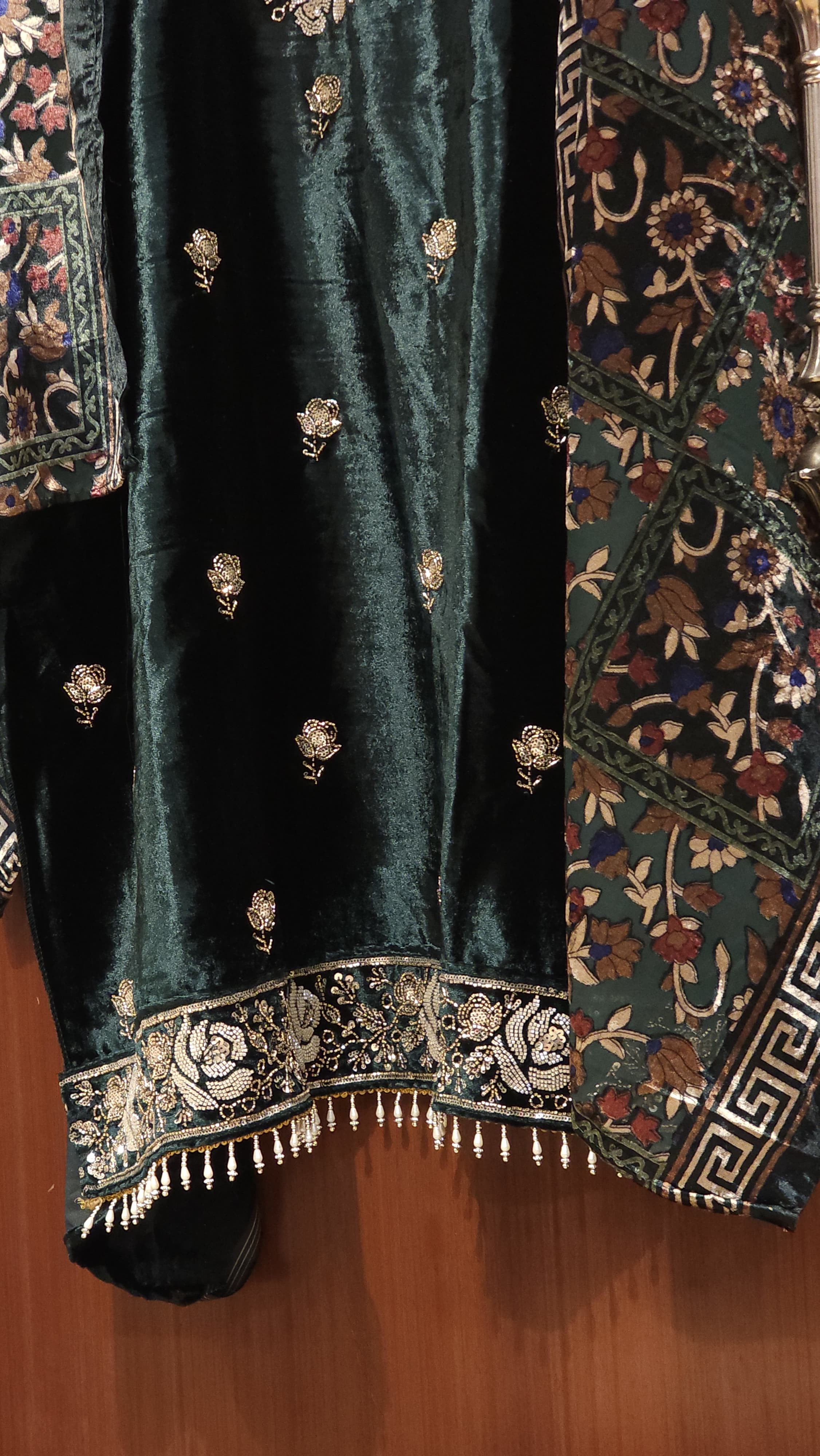 Velvet Suit with Brasso dupatta & Jamawar Silk bottom 2.O