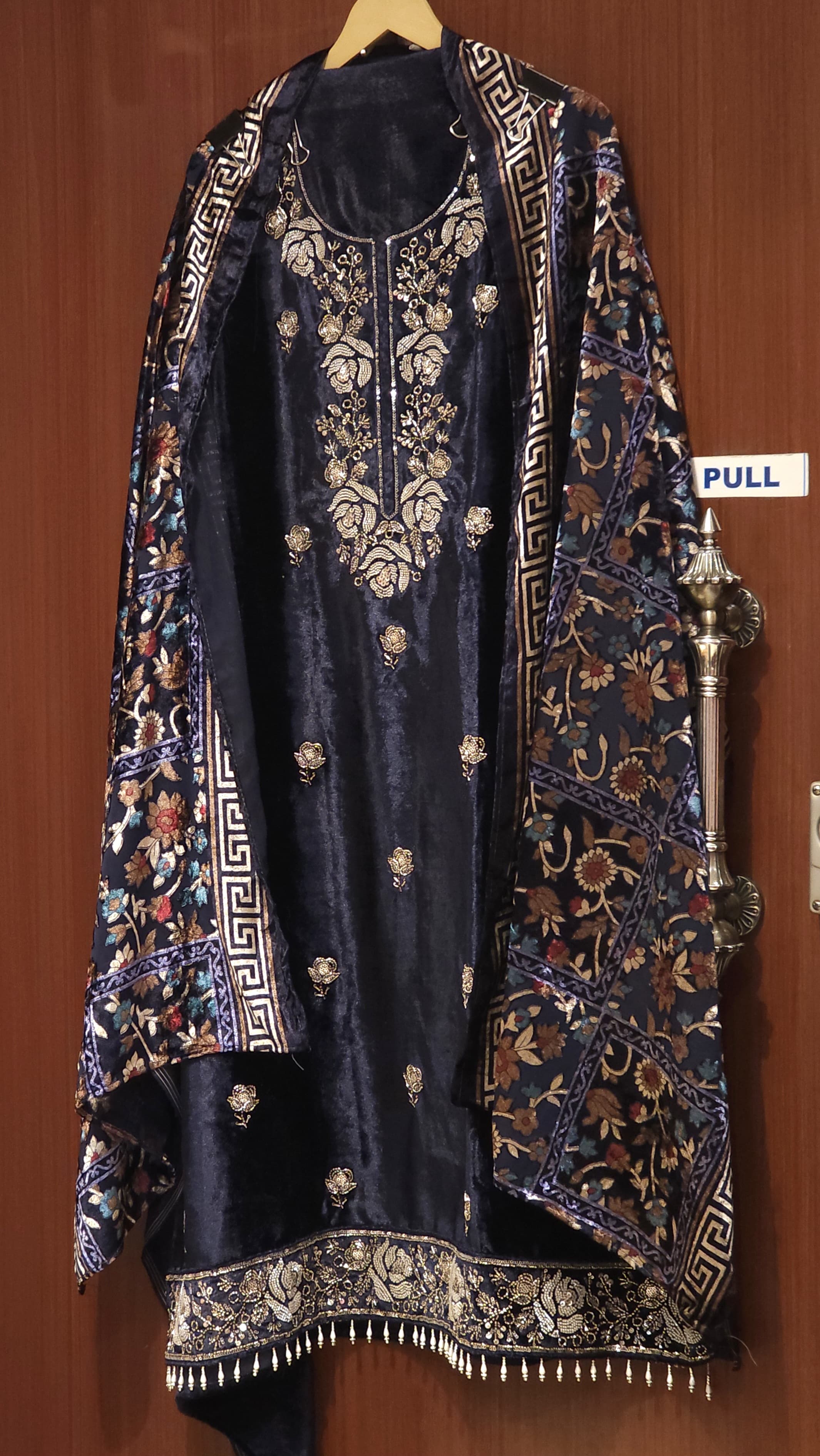 Velvet Suit with Brasso dupatta & Jamawar Silk bottom 2.O