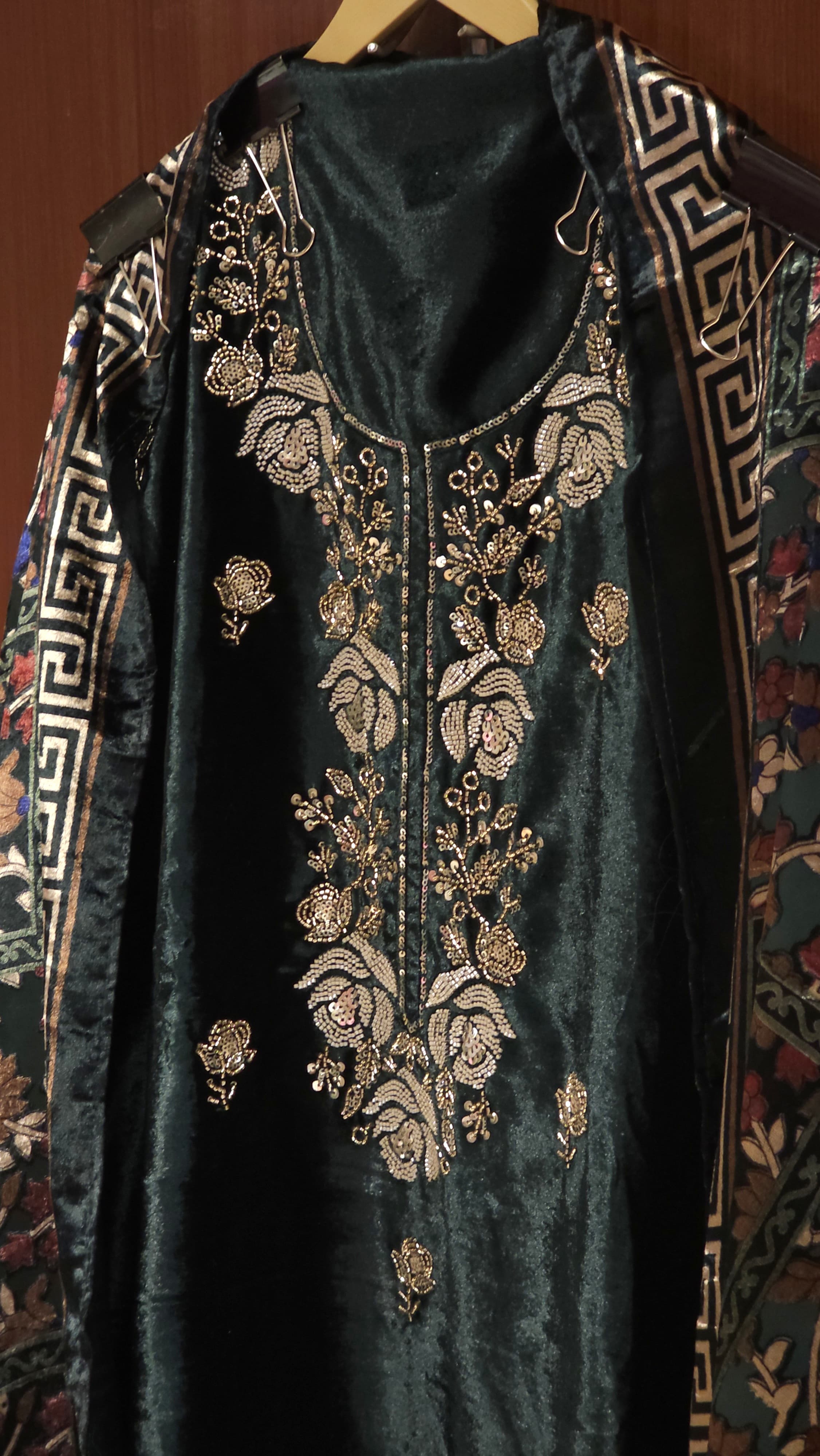 Velvet Suit with Brasso dupatta & Jamawar Silk bottom 2.O