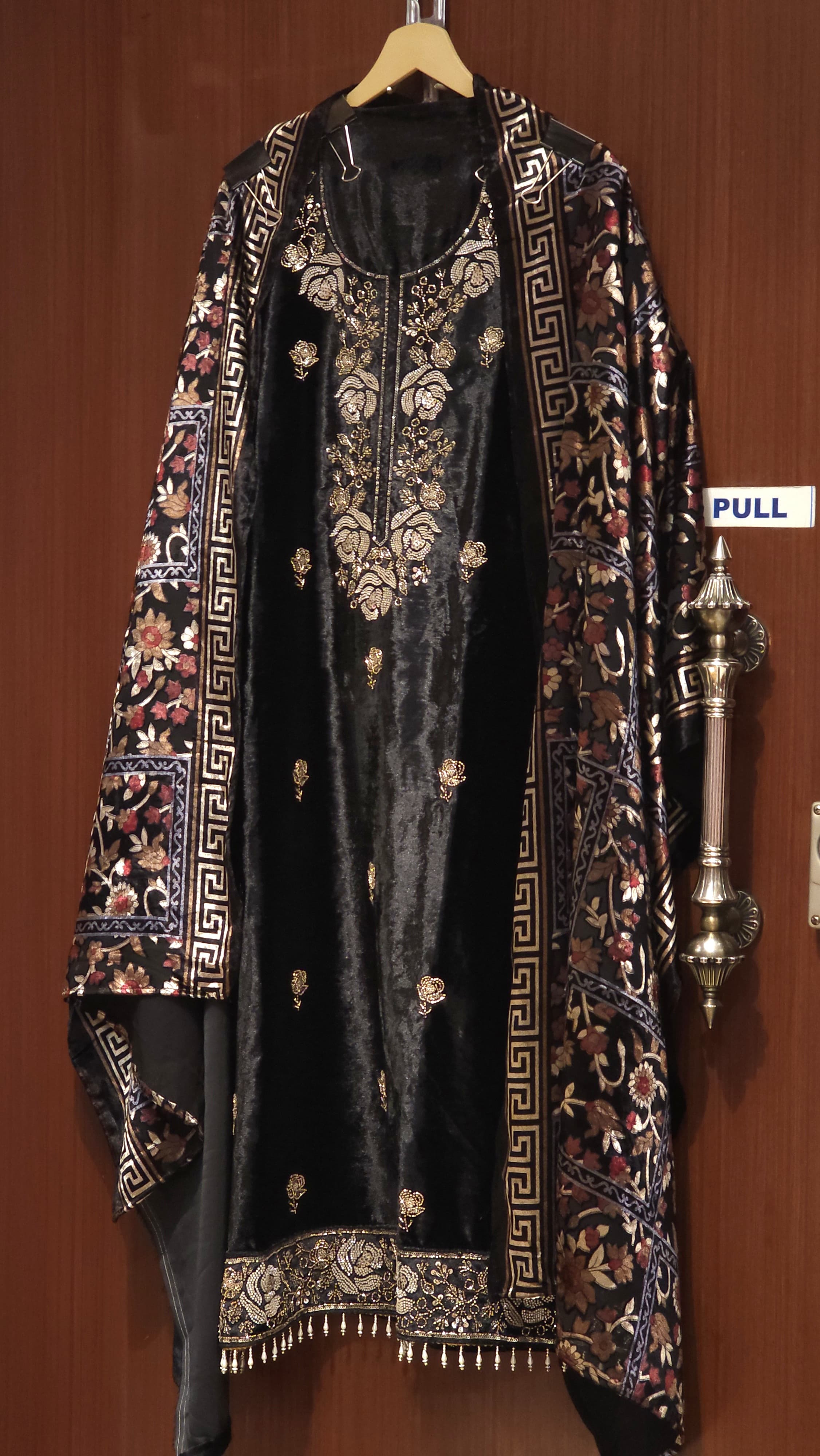 Velvet Suit with Brasso dupatta & Jamawar Silk bottom 2.O