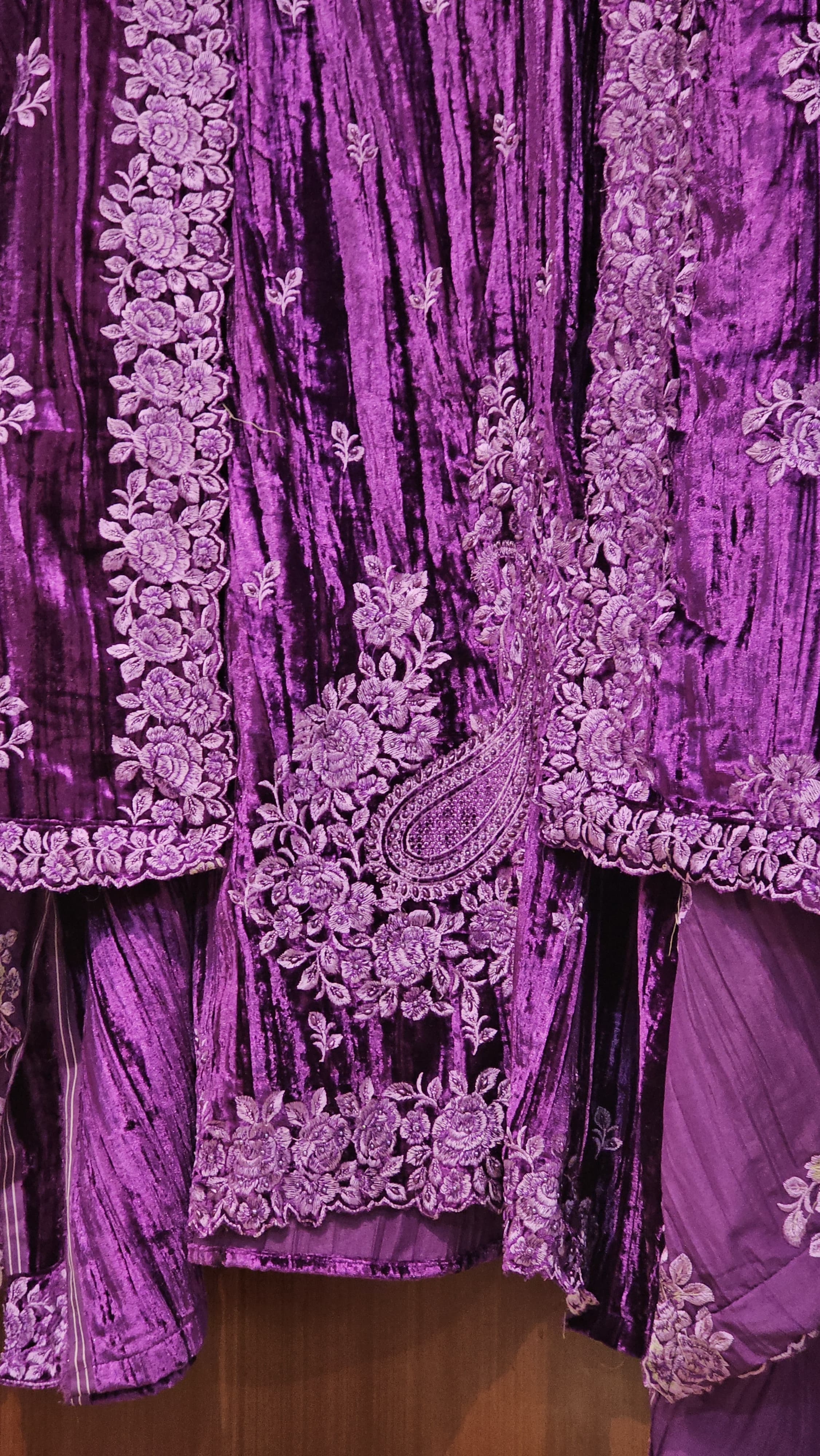 Viral Parsi Embroidery - Velvet Edition with bottom work