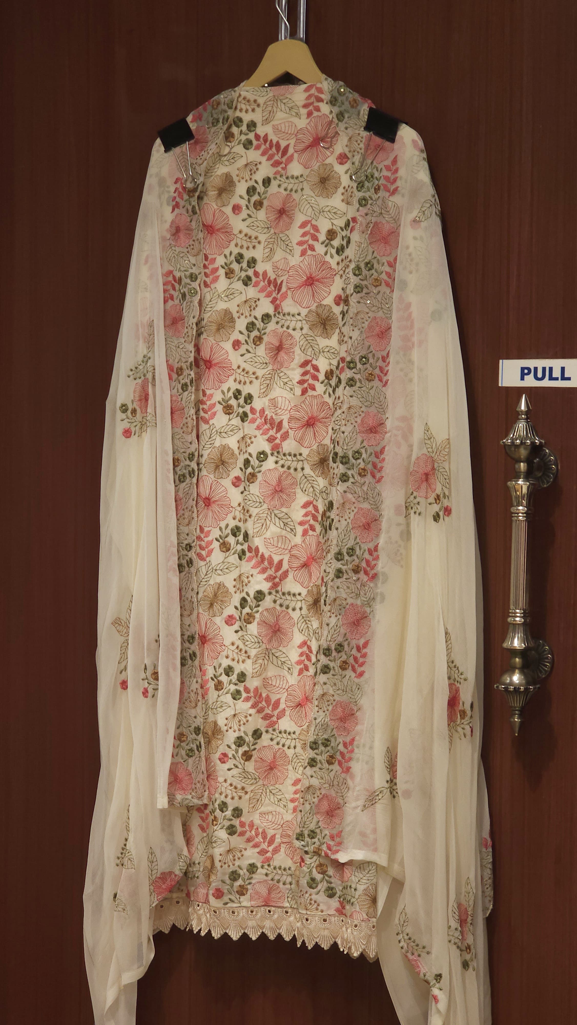 Glass Organza Threadwork Suit