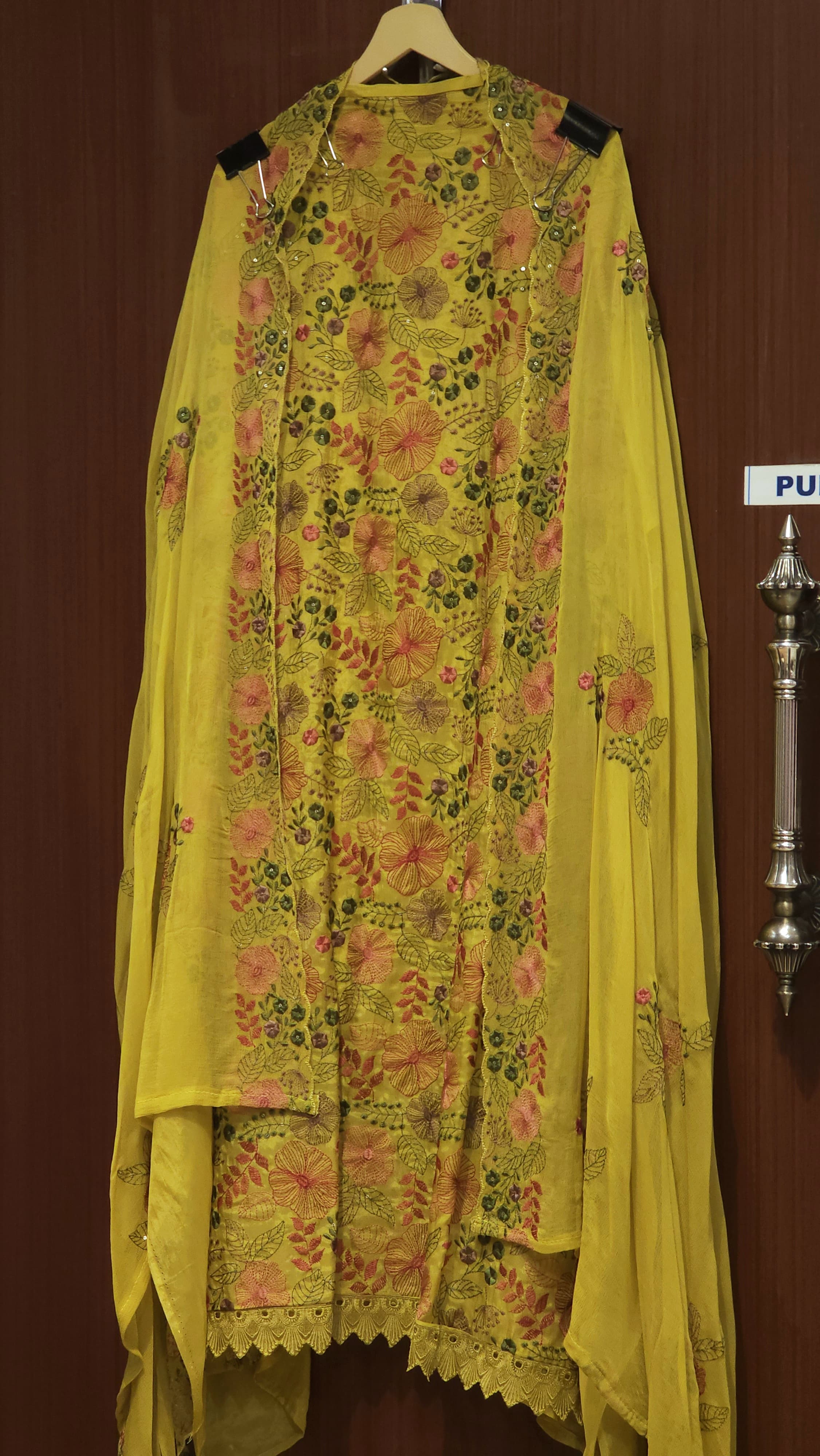 Glass Organza Threadwork Suit