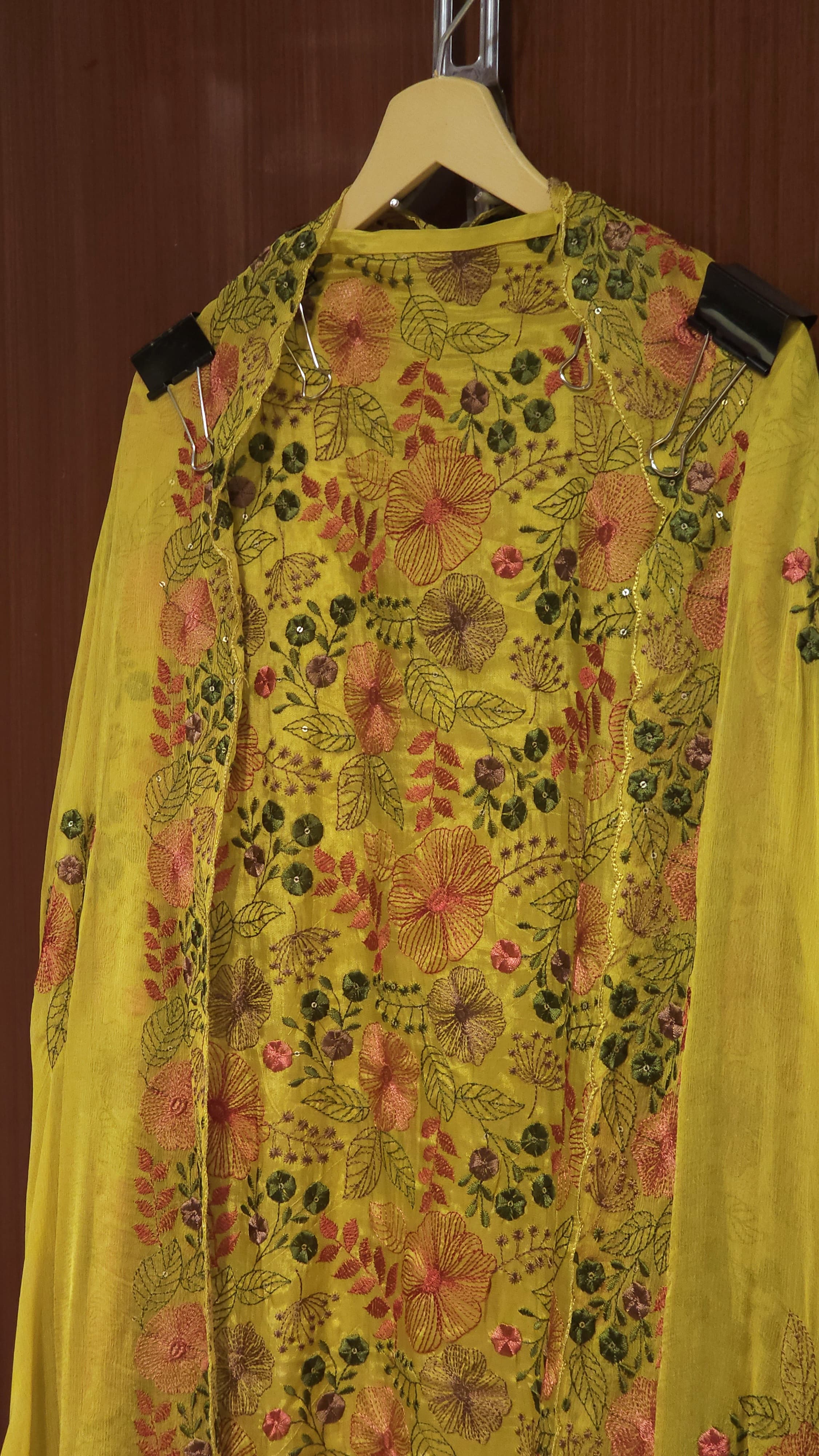 Glass Organza Threadwork Suit